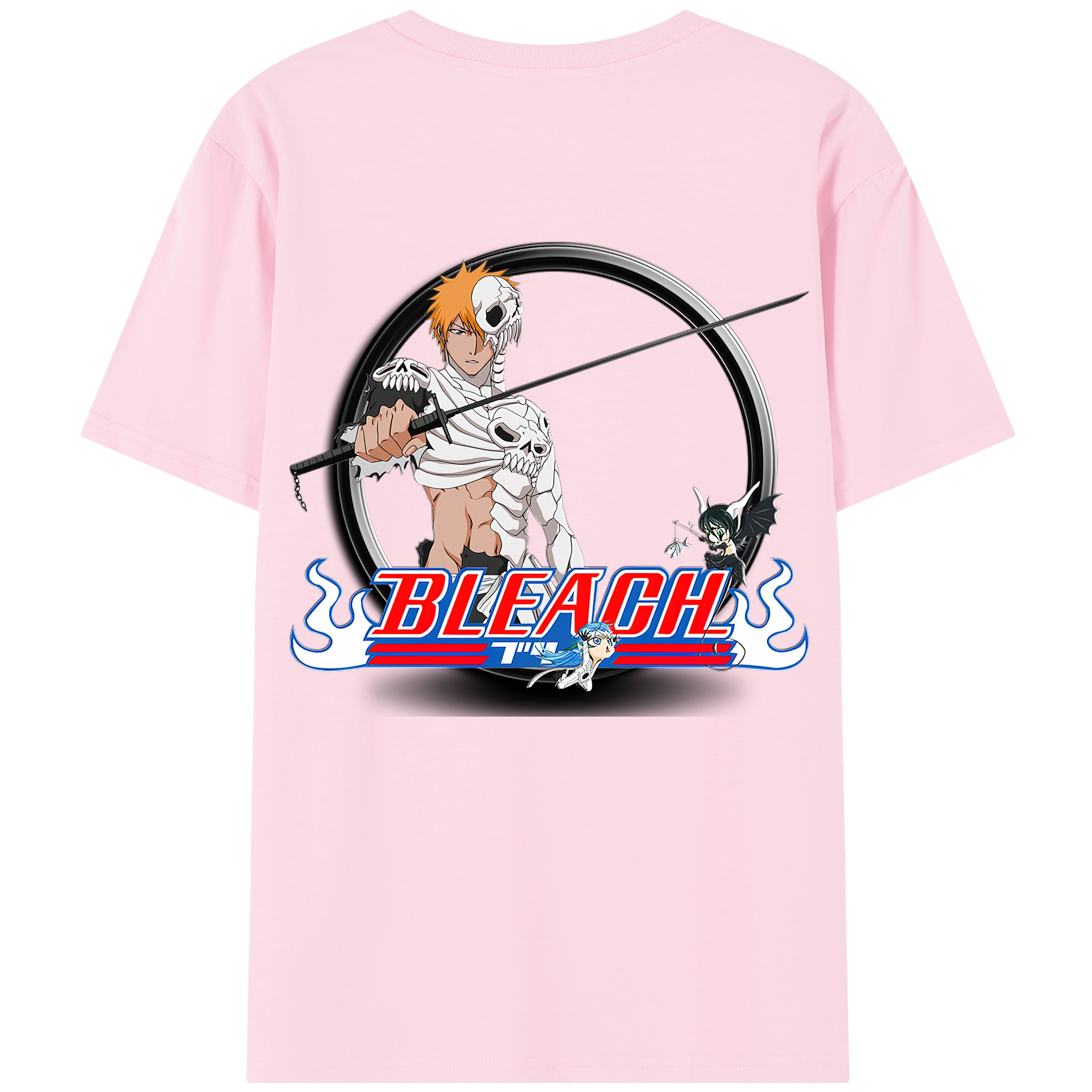 （画像用） ブリーチ 黒崎一護（くろさき いちご）BLEACH Kurosaki Ichigo 綿100％半袖Tシャツ（背面プリント）