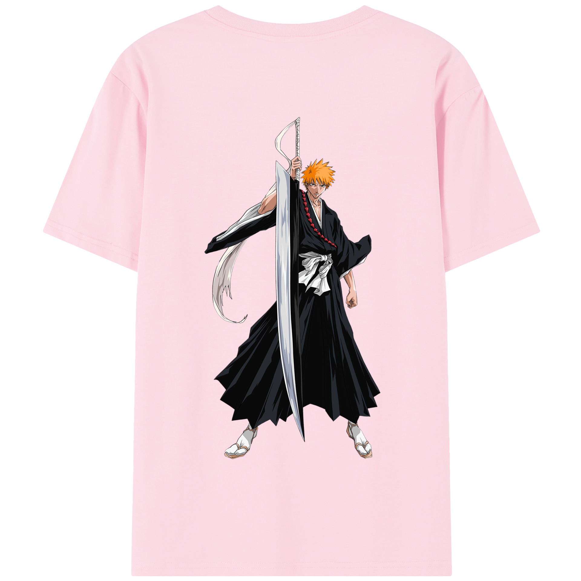（画像用） ブリーチ 黒崎一護（くろさき いちご）BLEACH Kurosaki Ichigo 綿100％半袖Tシャツ（背面プリント）