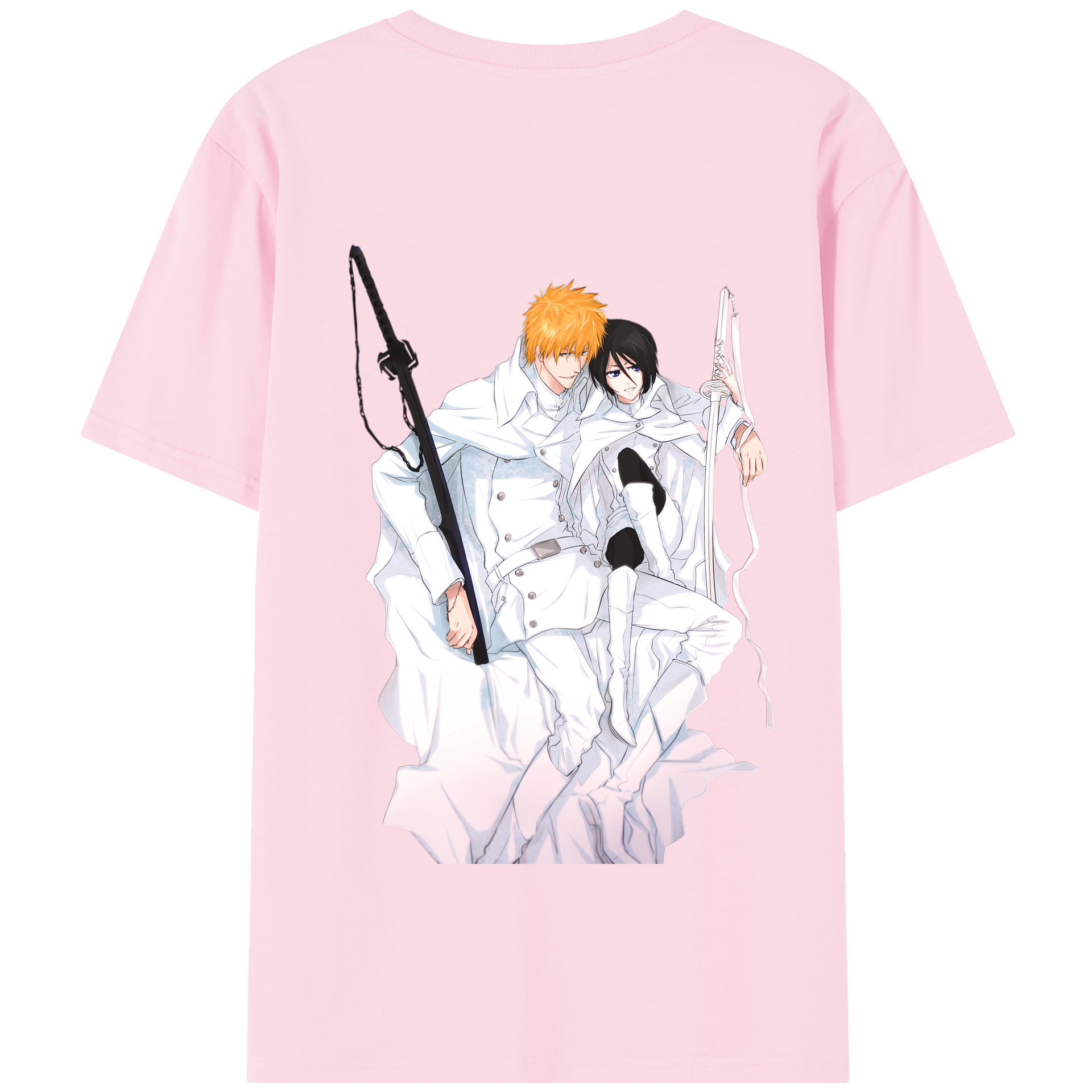 （画像用） ブリーチ 黒崎一護（くろさき いちご）BLEACH Kurosaki Ichigo 綿100％半袖Tシャツ（背面プリント）