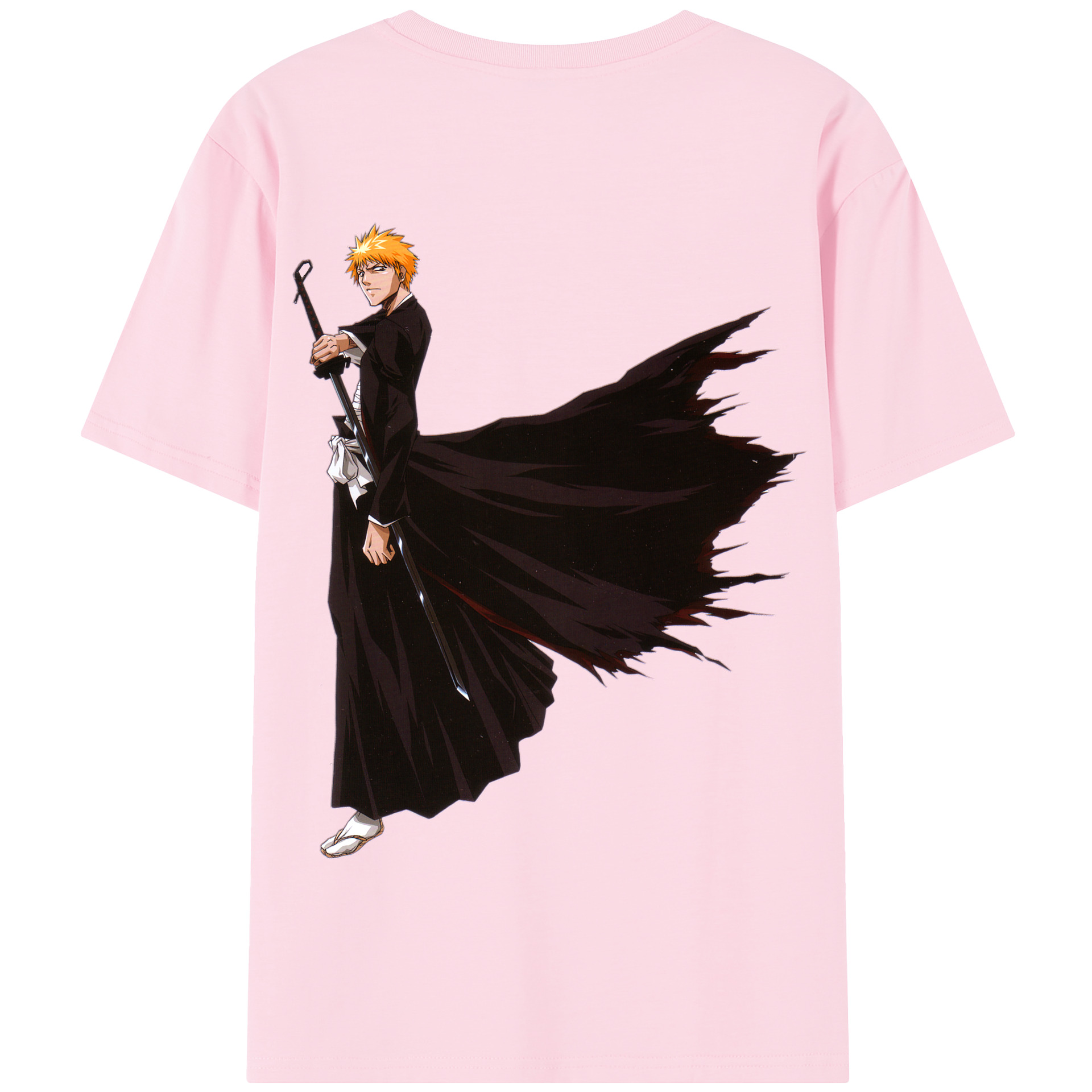 （画像用） ブリーチ 黒崎一護（くろさき いちご）BLEACH Kurosaki Ichigo 綿100％半袖Tシャツ（背面プリント）