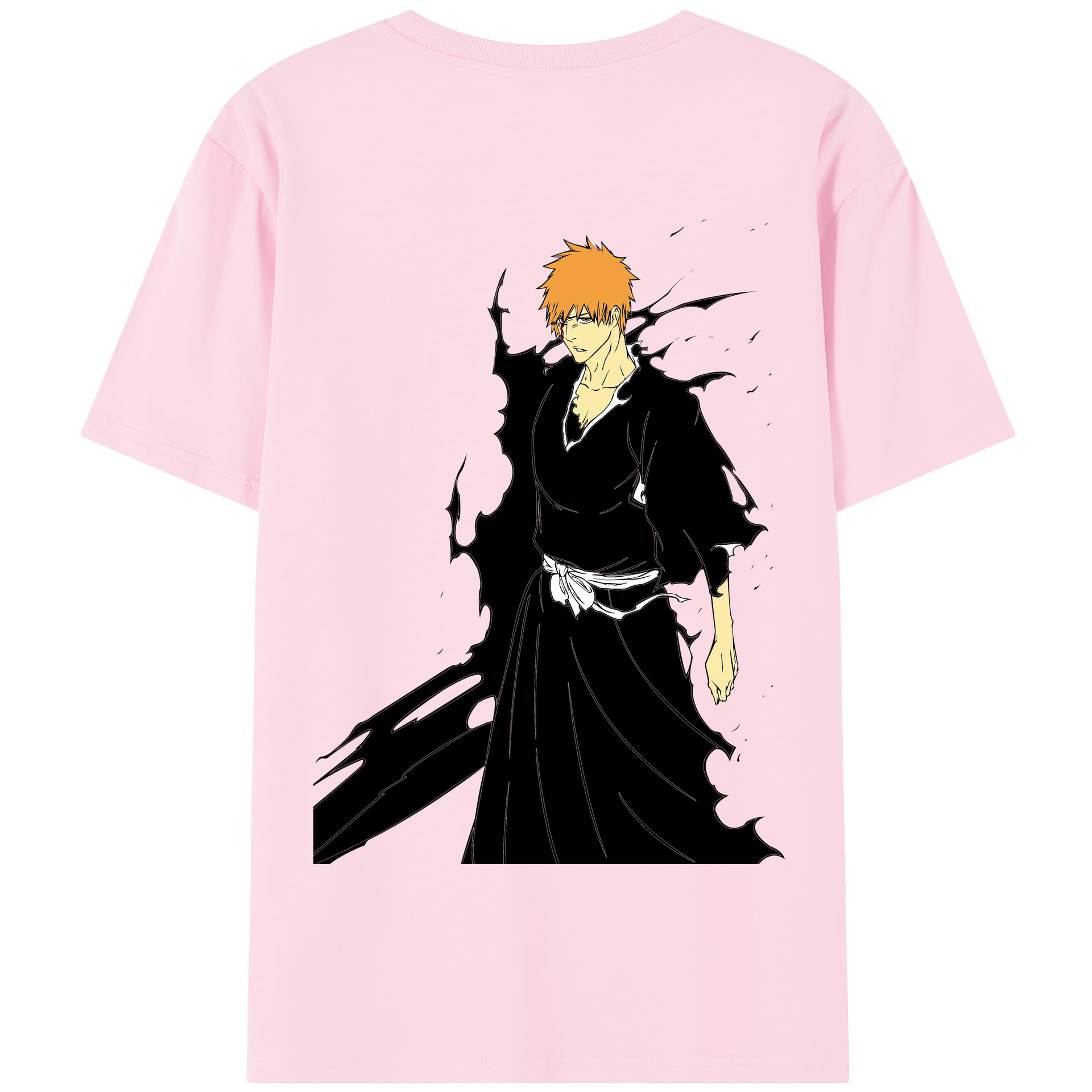 （画像用） ブリーチ 黒崎一護（くろさき いちご）BLEACH Kurosaki Ichigo 綿100％半袖Tシャツ（背面プリント）