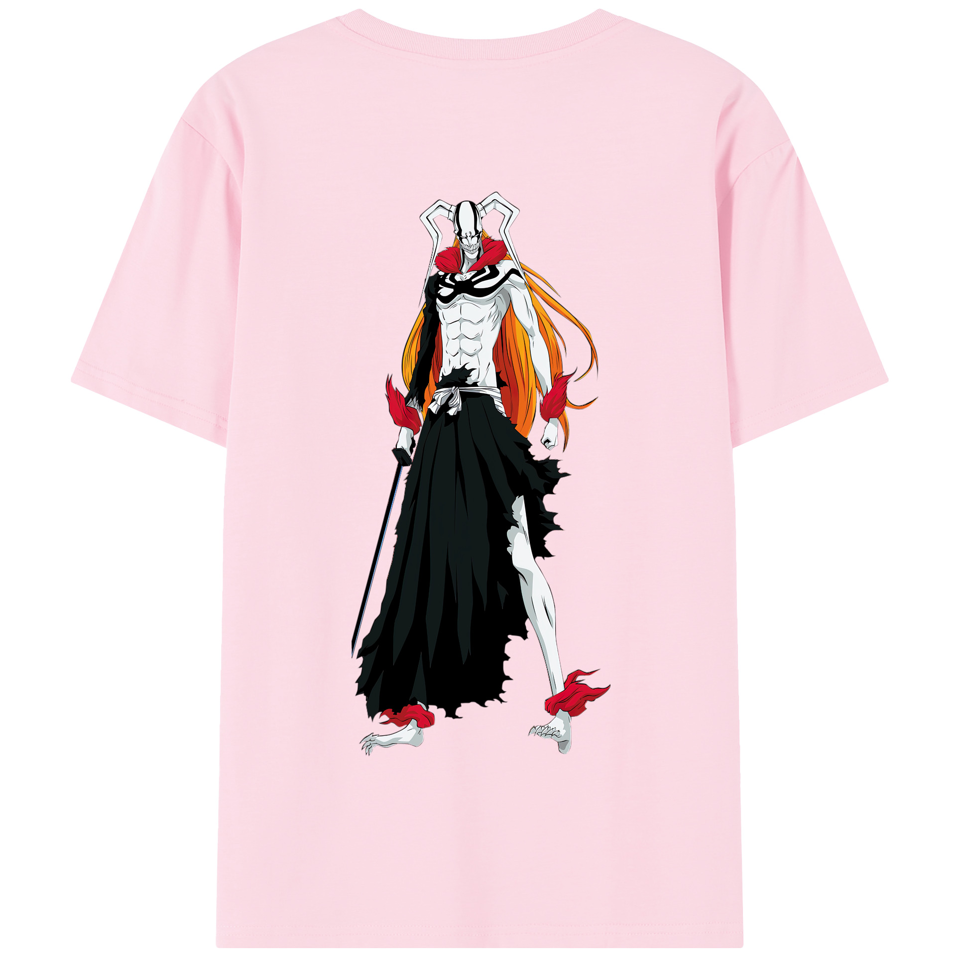 （画像用） ブリーチ 黒崎一護（くろさき いちご）BLEACH Kurosaki Ichigo 綿100％半袖Tシャツ（背面プリント）