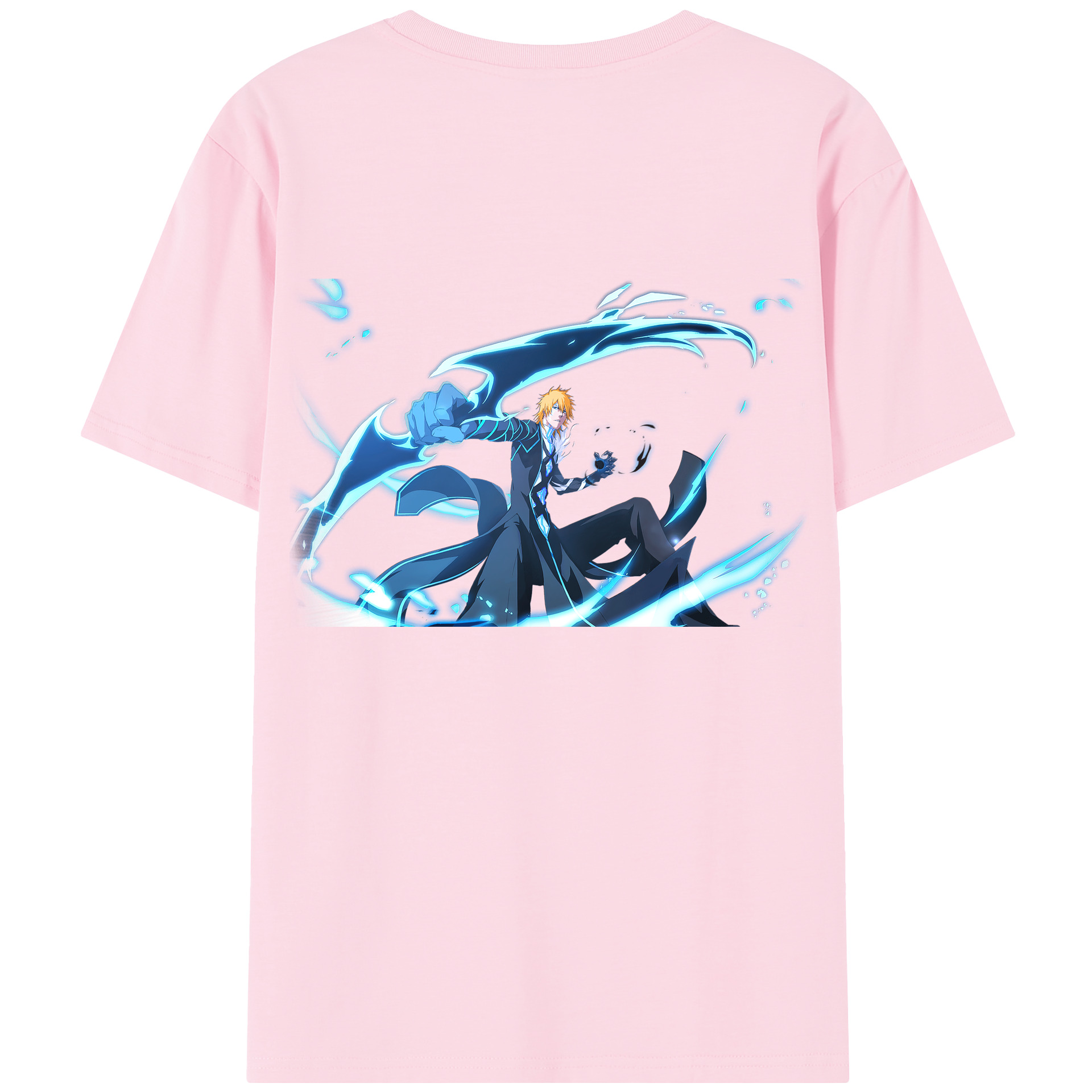 （画像用） ブリーチ 黒崎一護（くろさき いちご）BLEACH Kurosaki Ichigo 綿100％半袖Tシャツ（背面プリント）