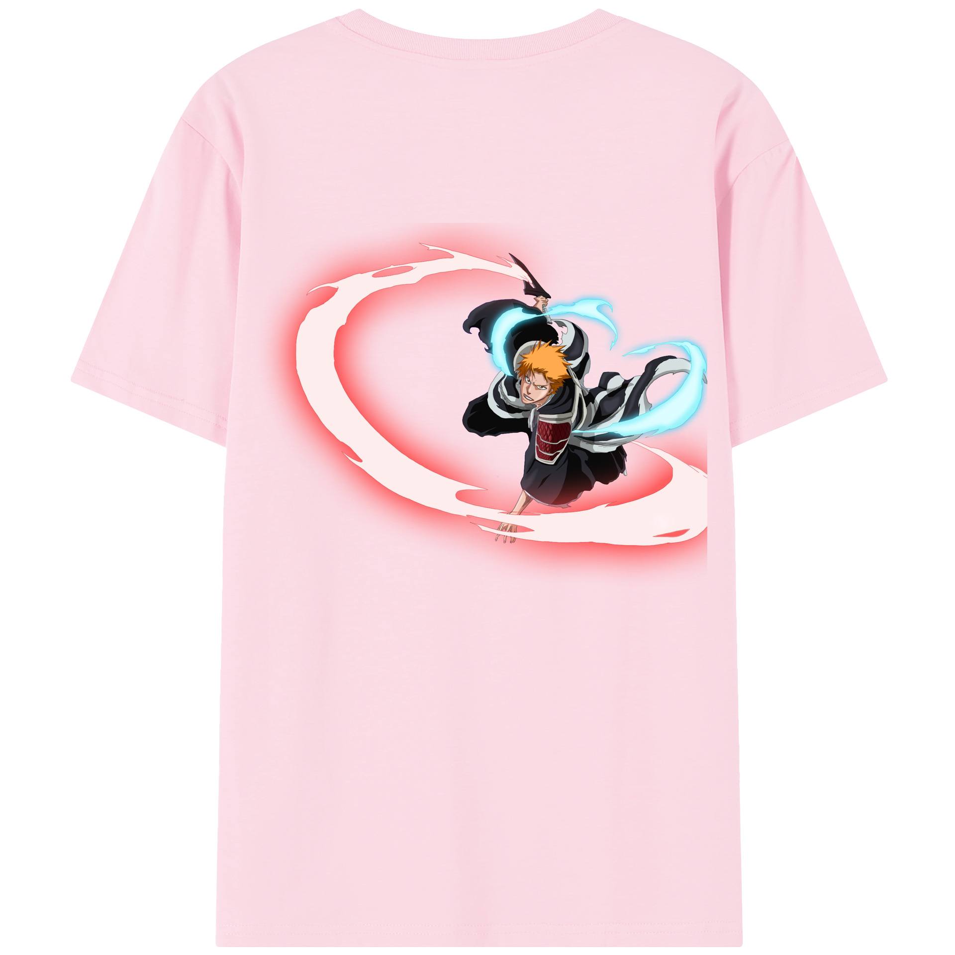 （画像用） ブリーチ 黒崎一護（くろさき いちご）BLEACH Kurosaki Ichigo 綿100％半袖Tシャツ（背面プリント）