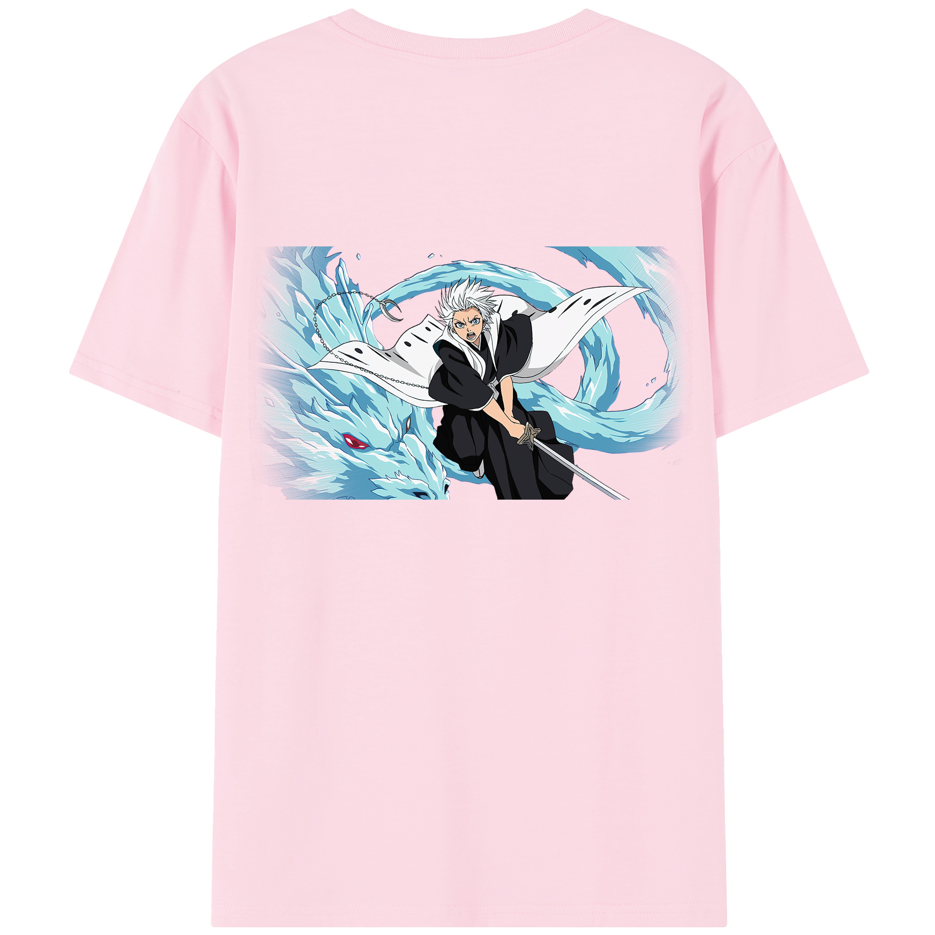 （画像用） ブリーチ 日番谷冬獅郎（ひつがや とうしろう） BLEACH Hitsugaya Toushirou 綿100％半袖Tシャツ（背面プリント）