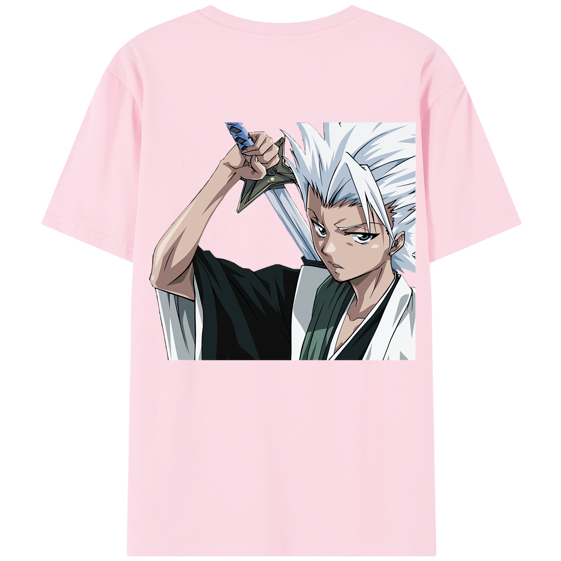（画像用） ブリーチ 日番谷冬獅郎（ひつがや とうしろう） BLEACH Hitsugaya Toushirou 綿100％半袖Tシャツ（背面プリント）