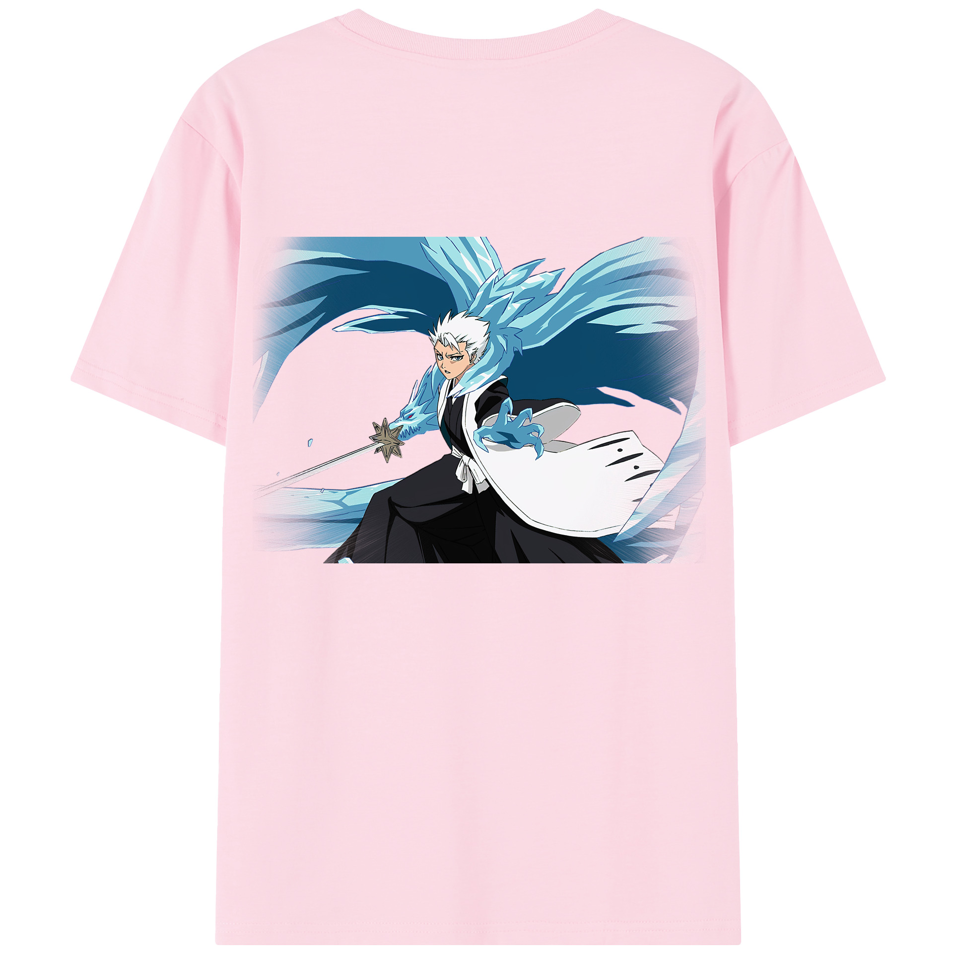 （画像用） ブリーチ 日番谷冬獅郎（ひつがや とうしろう） BLEACH Hitsugaya Toushirou 綿100％半袖Tシャツ（背面プリント）