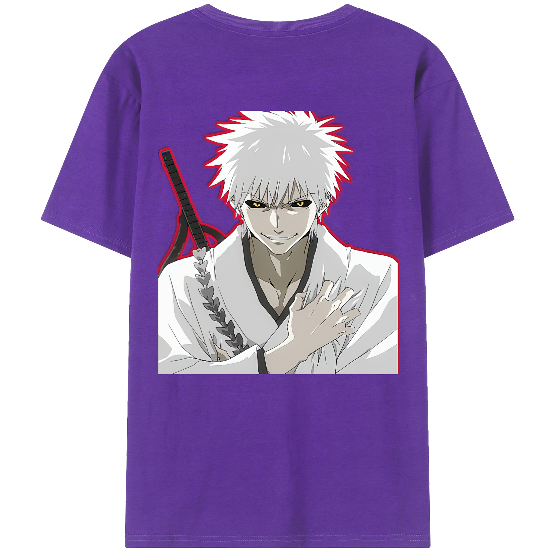 （画像用） ブリーチ 黒崎一護（くろさき いちご）BLEACH Kurosaki Ichigo 綿100％半袖Tシャツ（背面プリント）