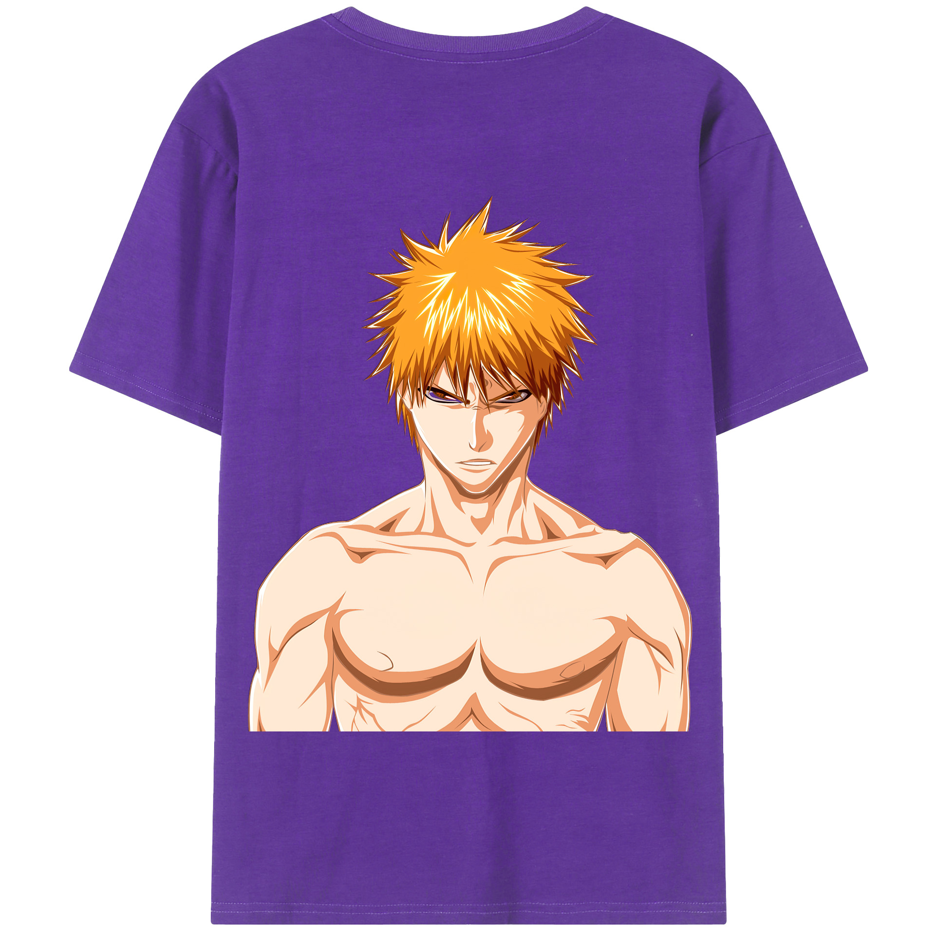 （画像用） ブリーチ 黒崎一護（くろさき いちご）BLEACH Kurosaki Ichigo 綿100％半袖Tシャツ（背面プリント）