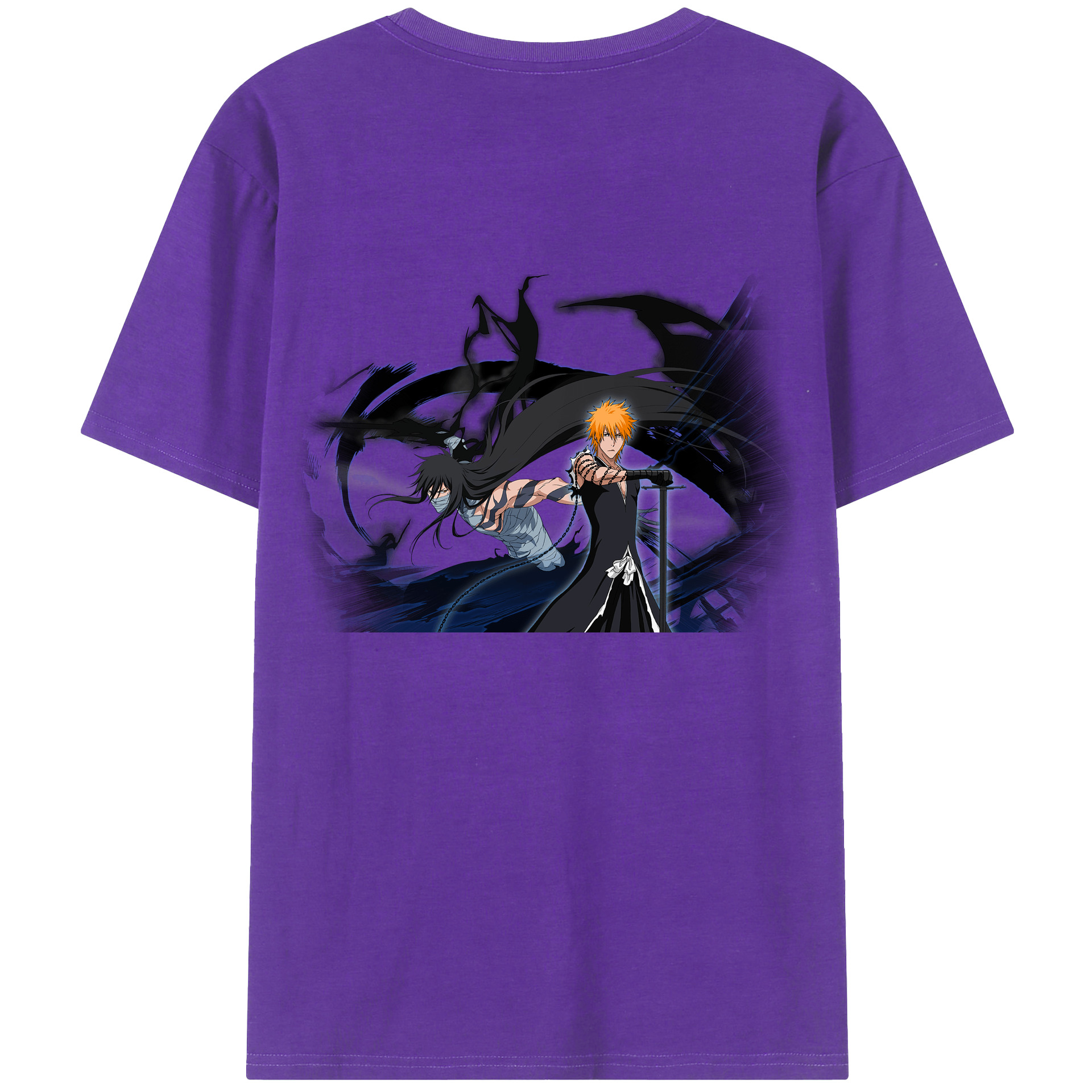 （画像用） ブリーチ 黒崎一護（くろさき いちご）BLEACH Kurosaki Ichigo 綿100％半袖Tシャツ（背面プリント）