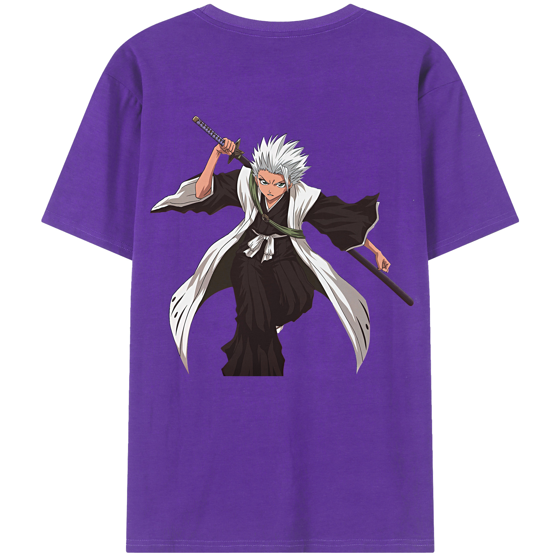 （画像用） ブリーチ 日番谷冬獅郎（ひつがや とうしろう） BLEACH Hitsugaya Toushirou 綿100％半袖Tシャツ（背面プリント）