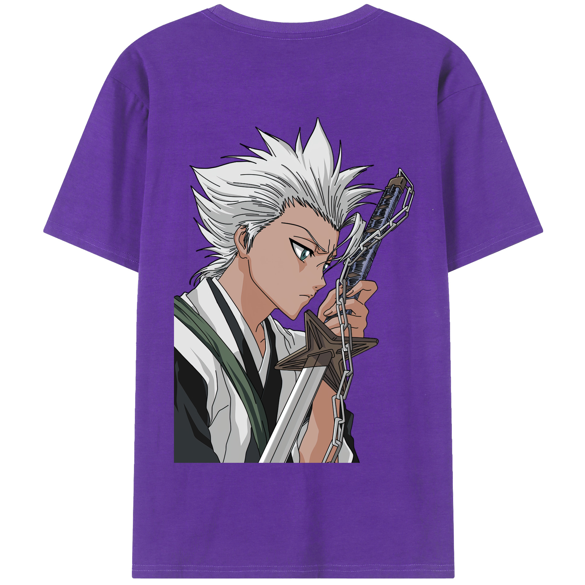 （画像用） ブリーチ 日番谷冬獅郎（ひつがや とうしろう） BLEACH Hitsugaya Toushirou 綿100％半袖Tシャツ（背面プリント）