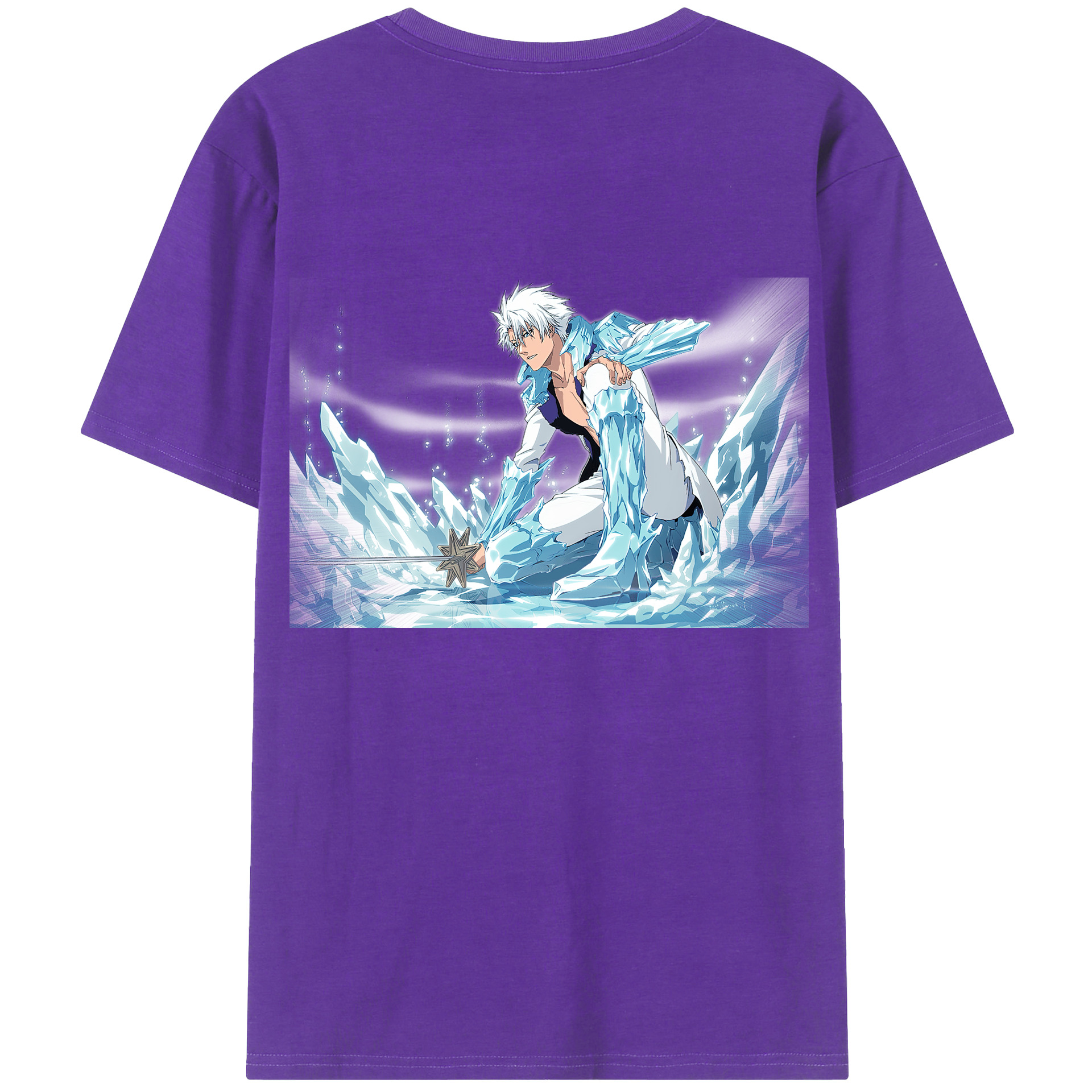 （画像用） ブリーチ 日番谷冬獅郎（ひつがや とうしろう） BLEACH Hitsugaya Toushirou 綿100％半袖Tシャツ（背面プリント）