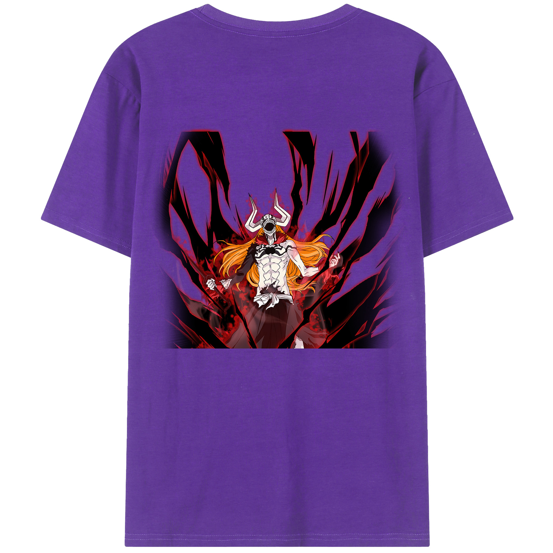 （画像用） ブリーチ 黒崎一護（くろさき いちご）BLEACH Kurosaki Ichigo 綿100％半袖Tシャツ（背面プリント）