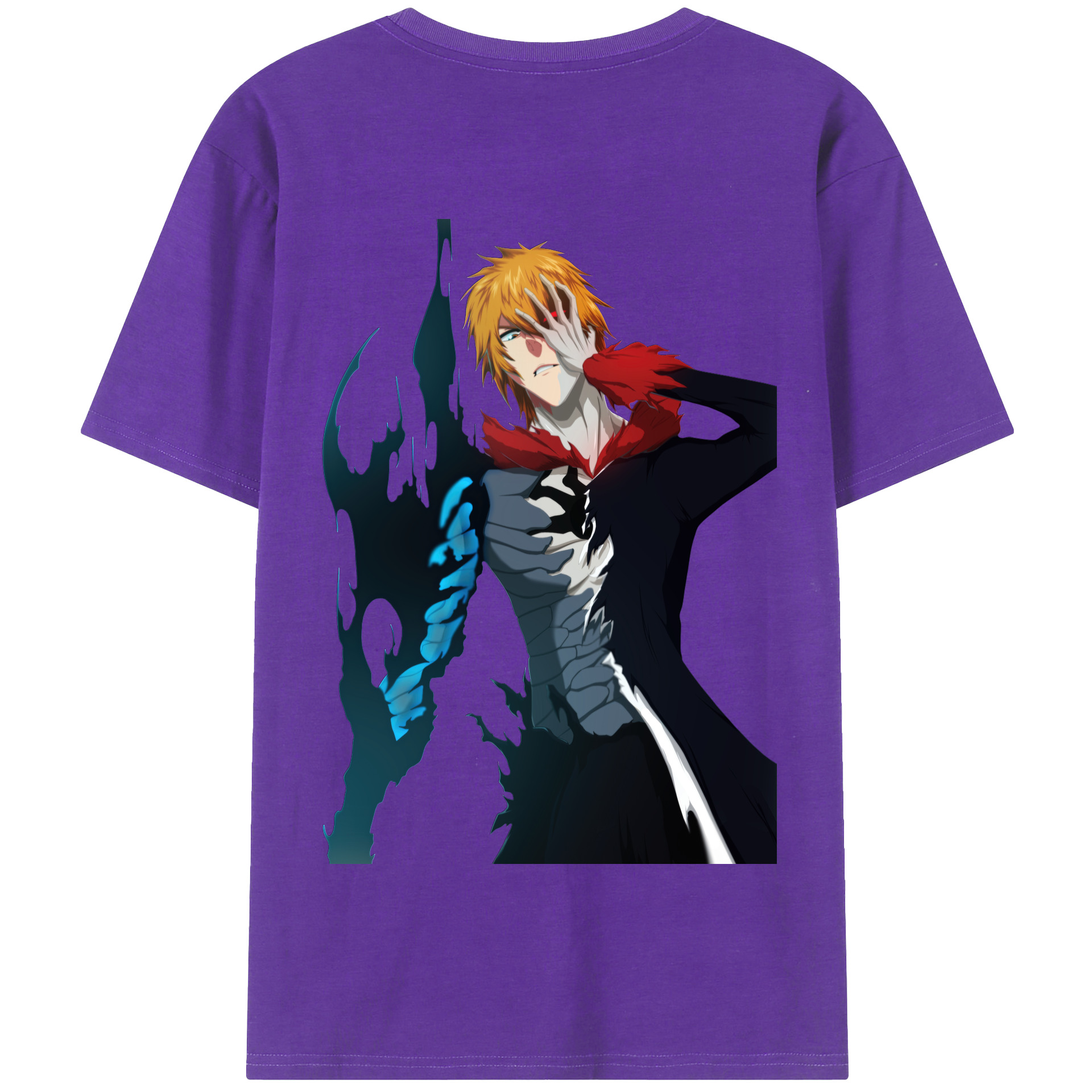 （画像用） ブリーチ 黒崎一護（くろさき いちご）BLEACH Kurosaki Ichigo 綿100％半袖Tシャツ（背面プリント）