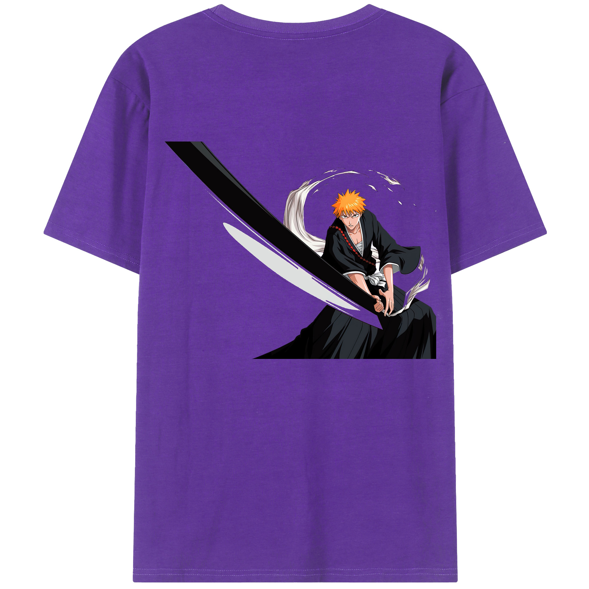 （画像用） ブリーチ 黒崎一護（くろさき いちご）BLEACH Kurosaki Ichigo 綿100％半袖Tシャツ（背面プリント）