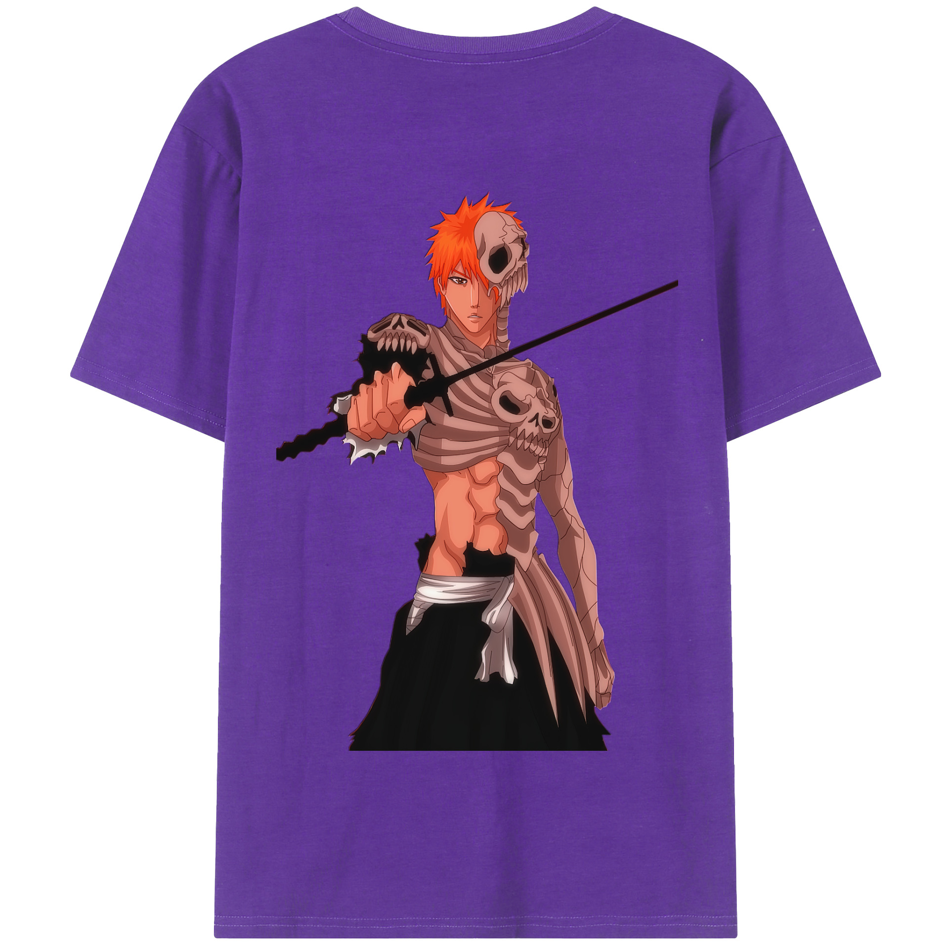 （画像用） ブリーチ 黒崎一護（くろさき いちご）BLEACH Kurosaki Ichigo 綿100％半袖Tシャツ（背面プリント）