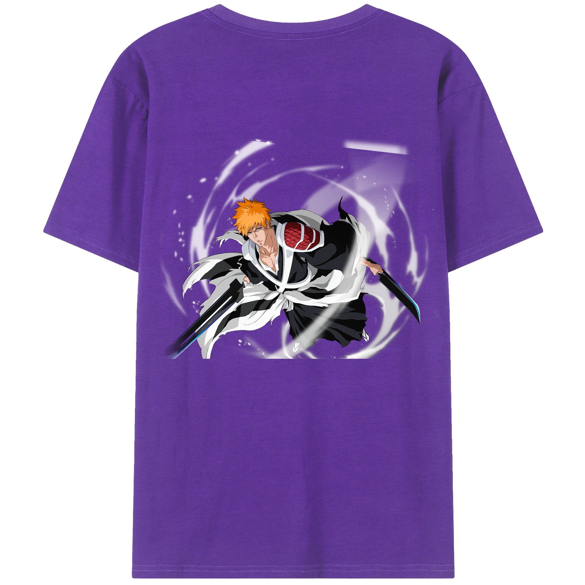 （画像用） ブリーチ 黒崎一護（くろさき いちご）BLEACH Kurosaki Ichigo 綿100％半袖Tシャツ（背面プリント）
