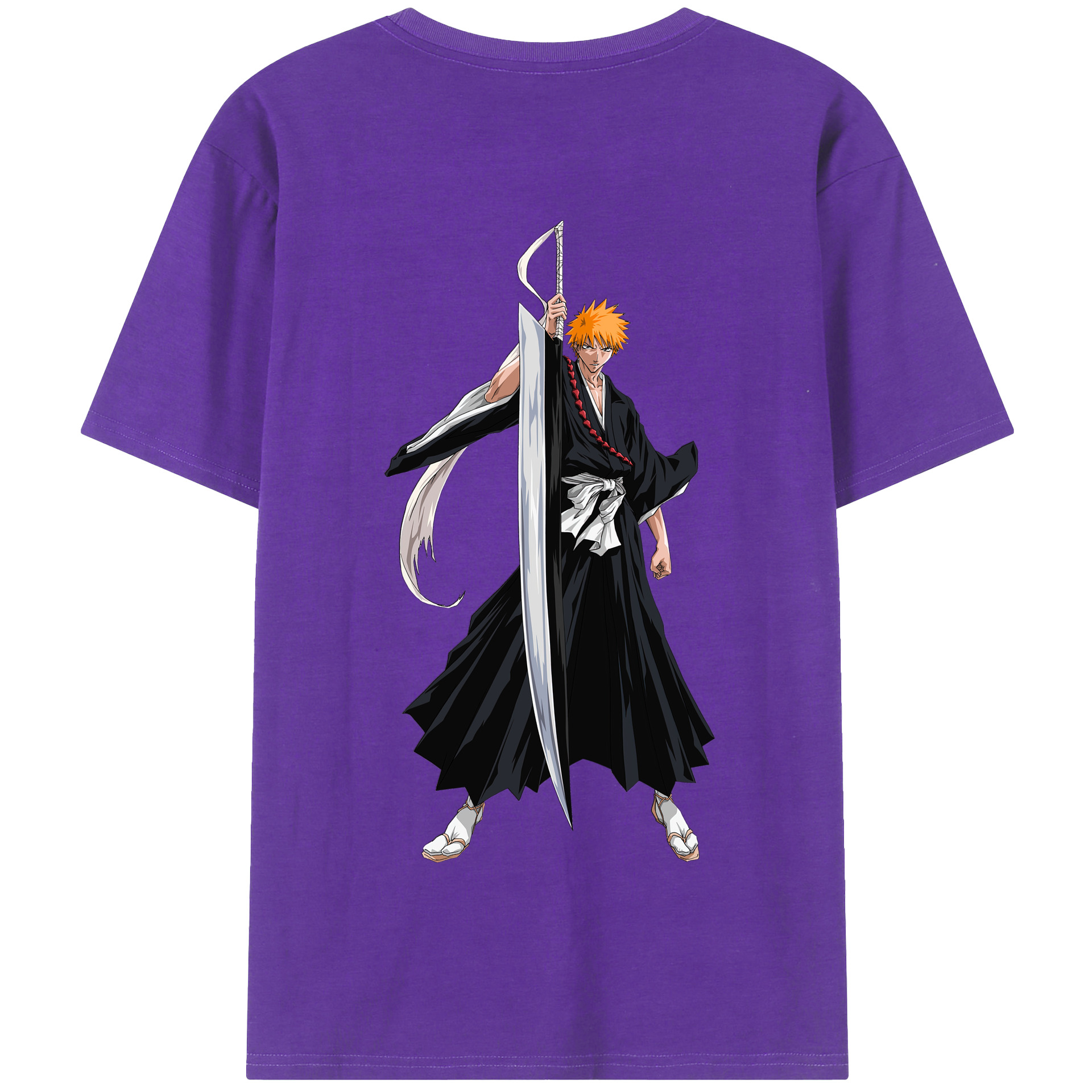 （画像用） ブリーチ 黒崎一護（くろさき いちご）BLEACH Kurosaki Ichigo 綿100％半袖Tシャツ（背面プリント）