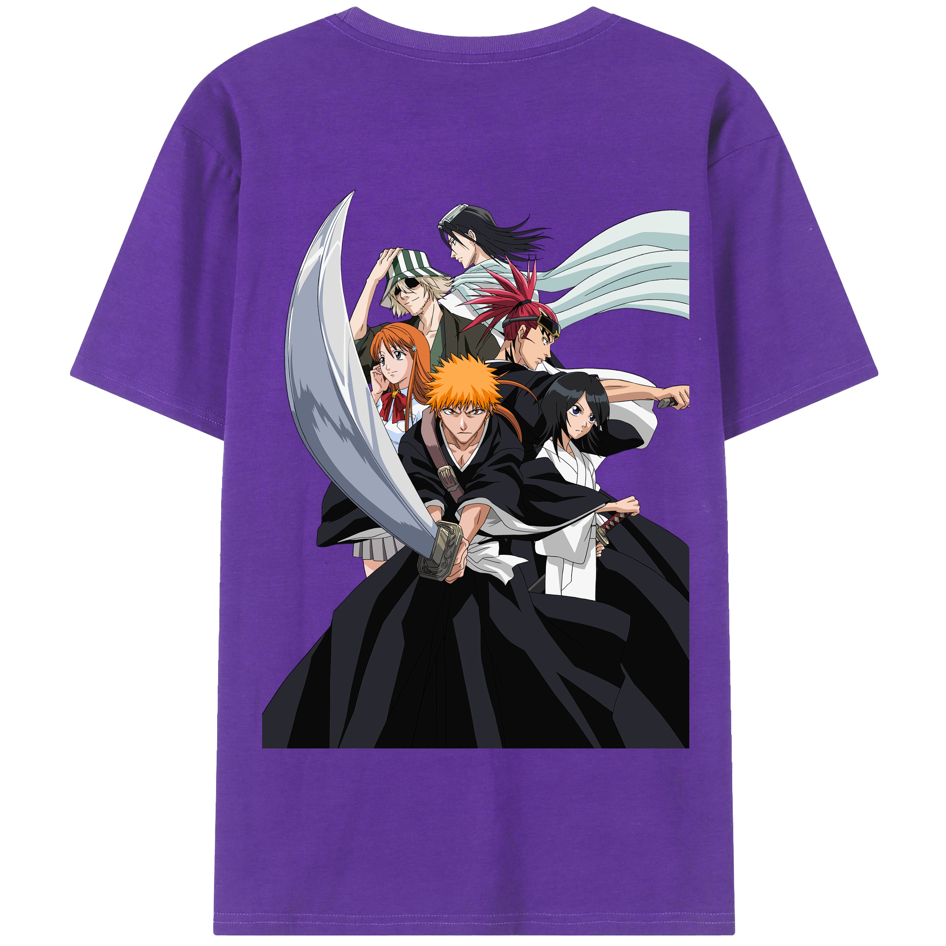 （画像用） ブリーチ 黒崎一護（くろさき いちご）BLEACH Kurosaki Ichigo 綿100％半袖Tシャツ（背面プリント）