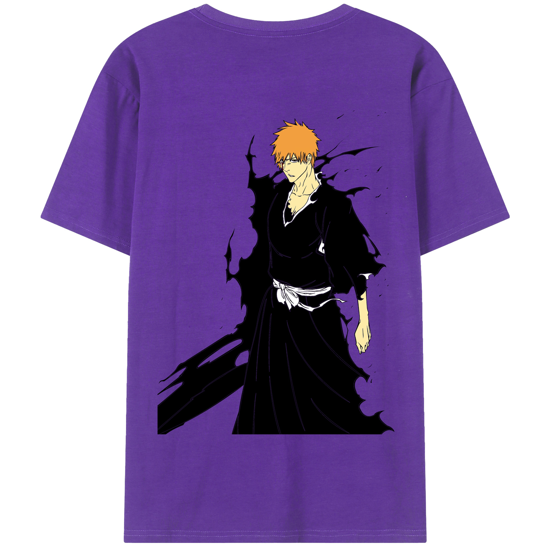 （画像用） ブリーチ 黒崎一護（くろさき いちご）BLEACH Kurosaki Ichigo 綿100％半袖Tシャツ（背面プリント）
