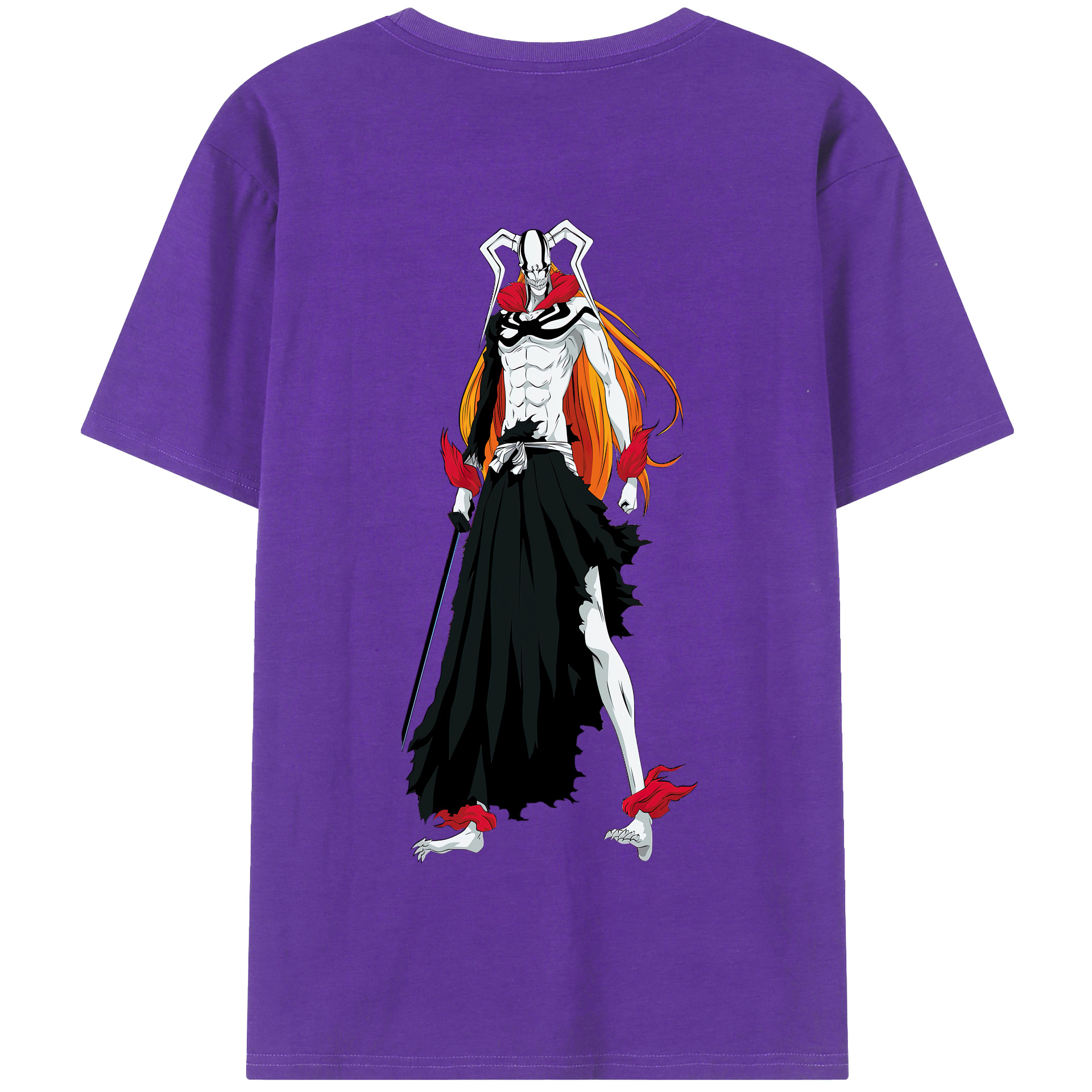 （画像用） ブリーチ 黒崎一護（くろさき いちご）BLEACH Kurosaki Ichigo 綿100％半袖Tシャツ（背面プリント）