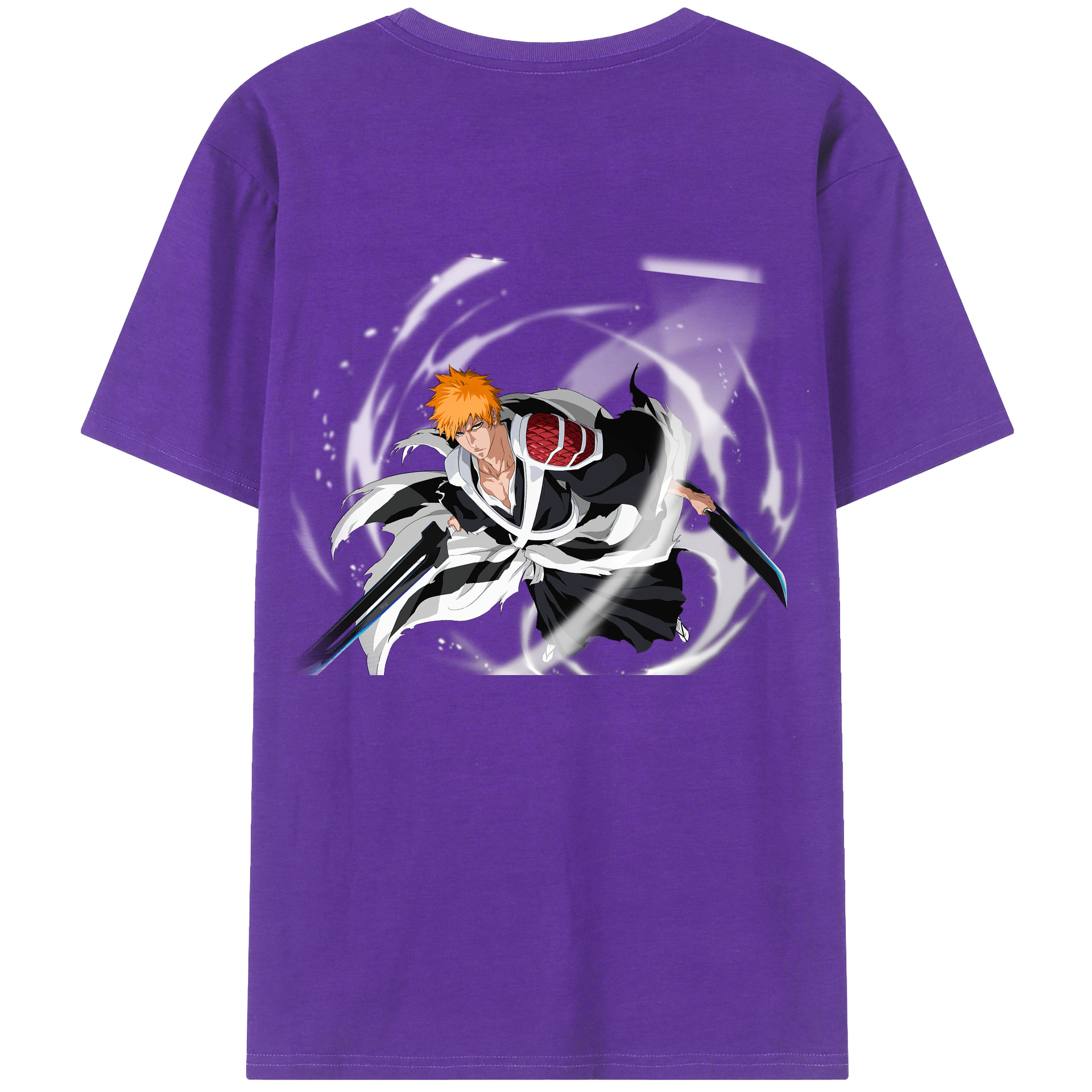 （画像用） ブリーチ 黒崎一護（くろさき いちご）BLEACH Kurosaki Ichigo 綿100％半袖Tシャツ（背面プリント）