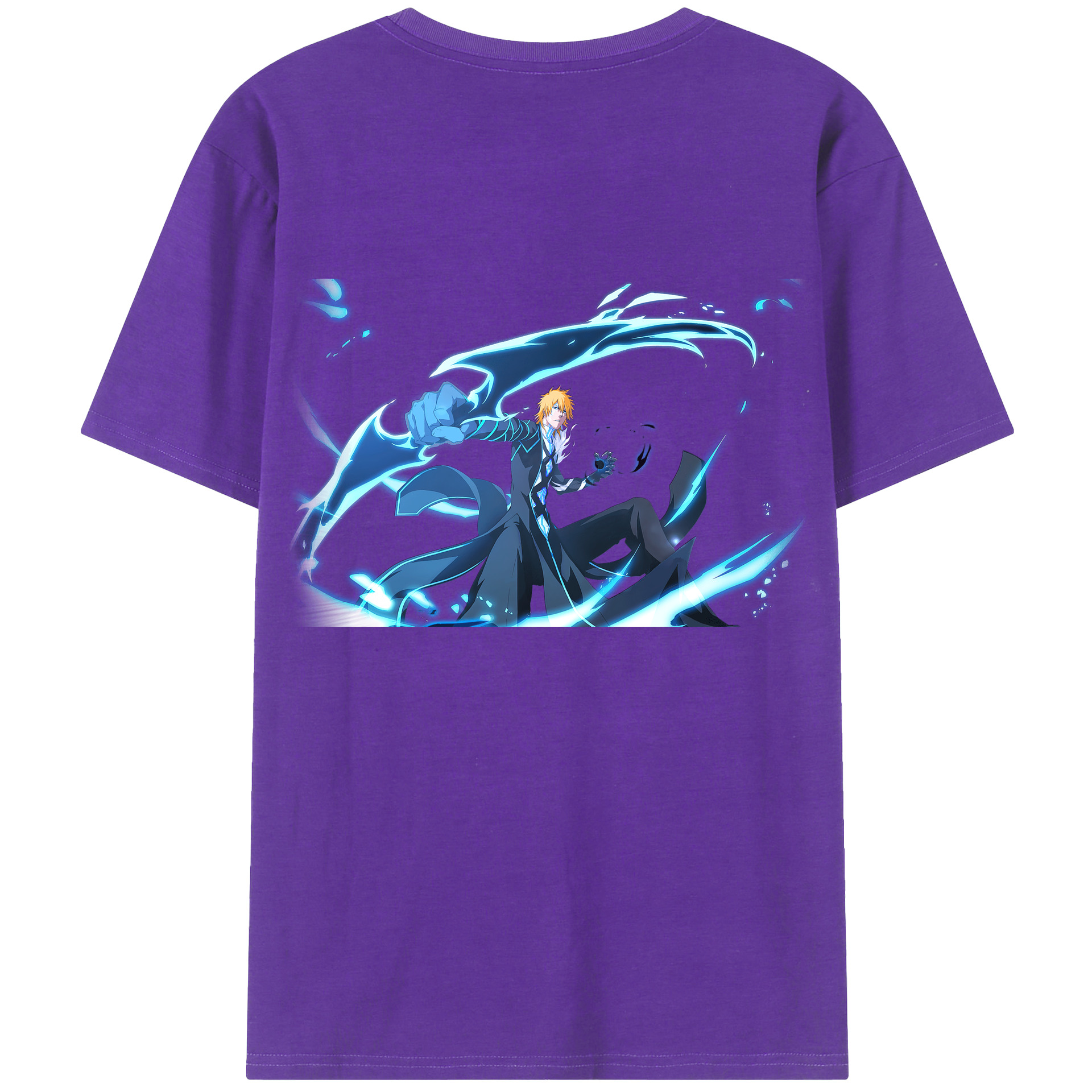 （画像用） ブリーチ 黒崎一護（くろさき いちご）BLEACH Kurosaki Ichigo 綿100％半袖Tシャツ（背面プリント）