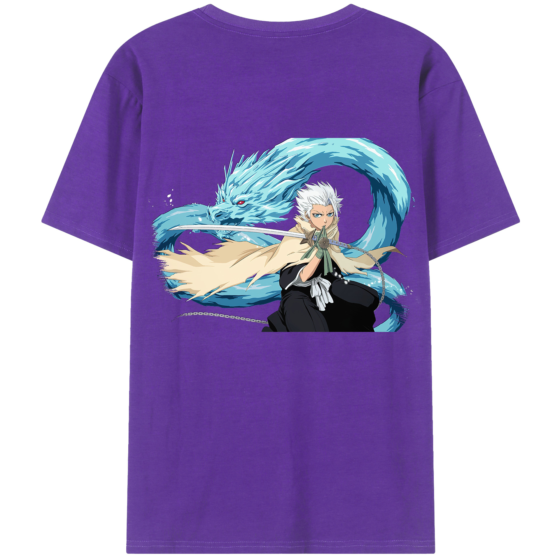 （画像用） ブリーチ 日番谷冬獅郎（ひつがや とうしろう） BLEACH Hitsugaya Toushirou 綿100％半袖Tシャツ（背面プリント）