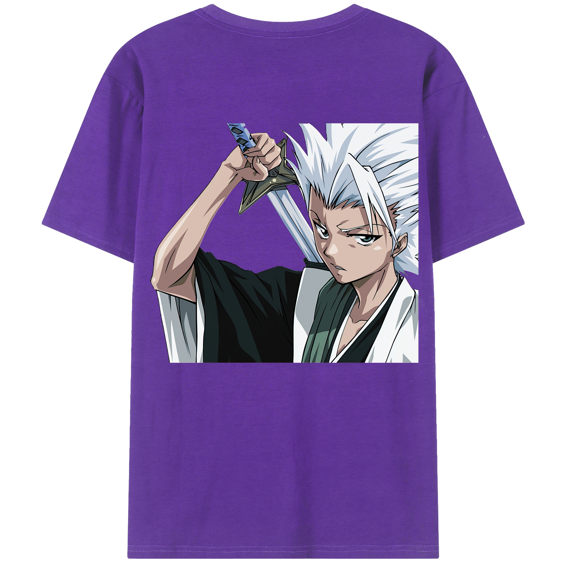 （画像用） ブリーチ 日番谷冬獅郎（ひつがや とうしろう） BLEACH Hitsugaya Toushirou 綿100％半袖Tシャツ（背面プリント）
