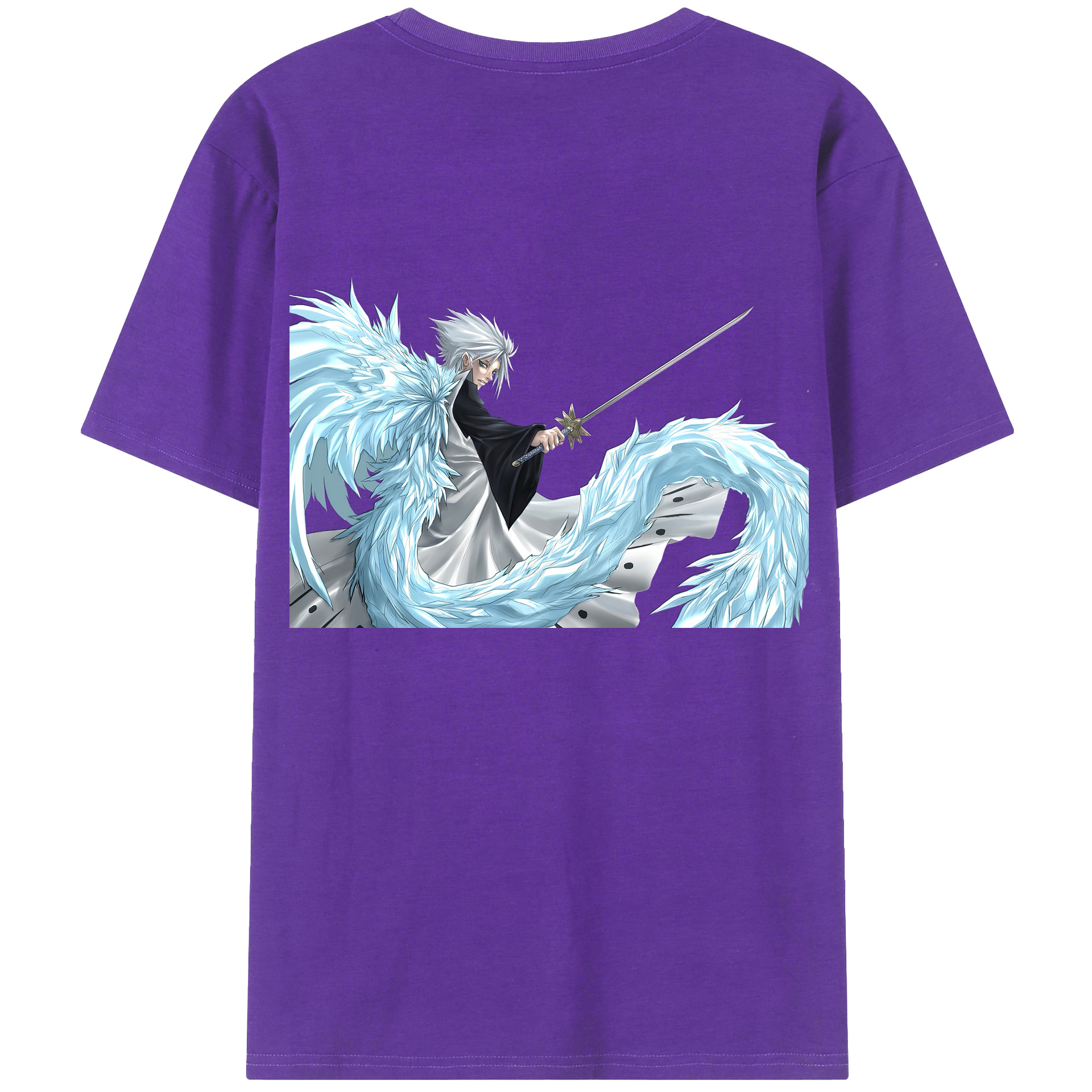 （画像用） ブリーチ 日番谷冬獅郎（ひつがや とうしろう） BLEACH Hitsugaya Toushirou 綿100％半袖Tシャツ（背面プリント）