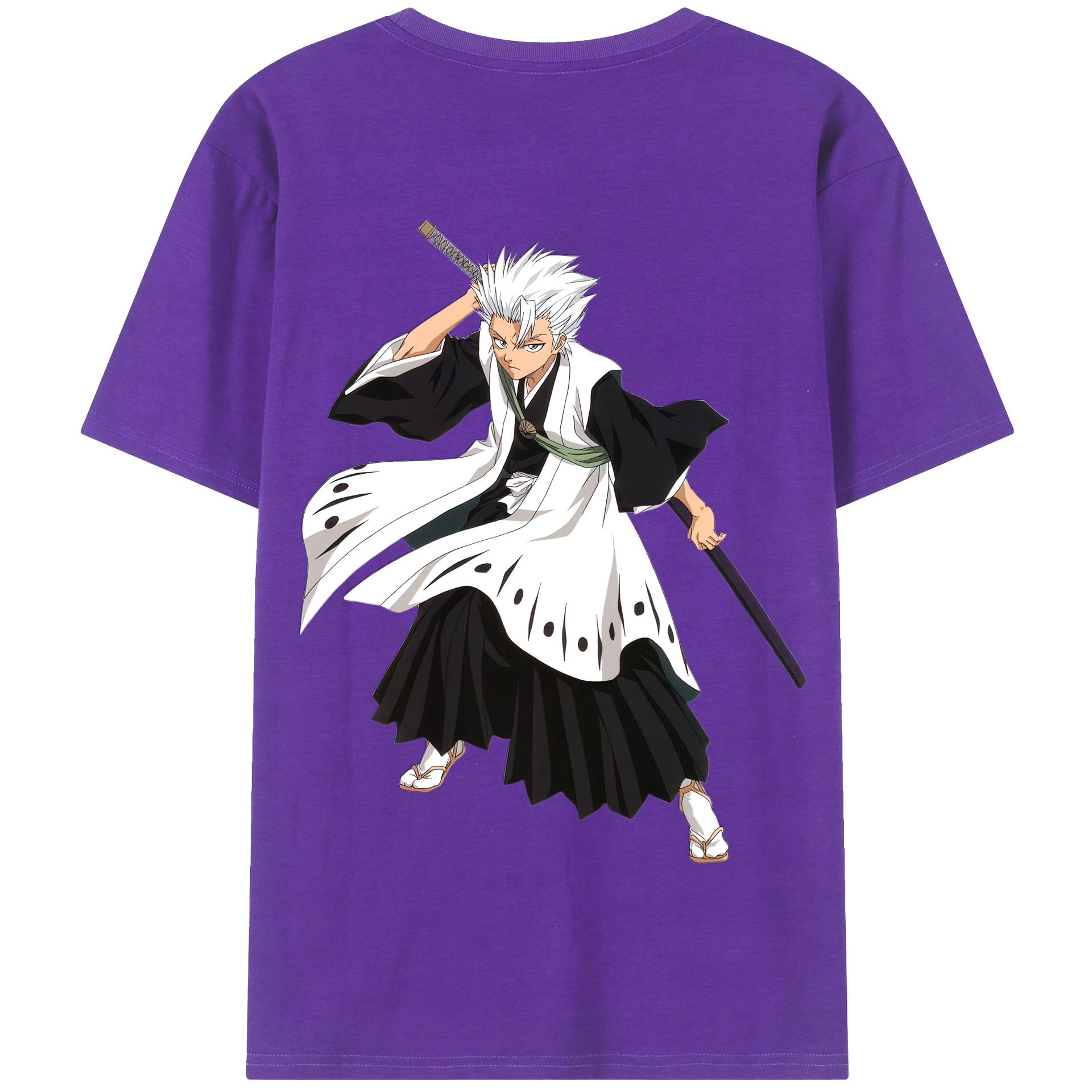 （画像用） ブリーチ 日番谷冬獅郎（ひつがや とうしろう） BLEACH Hitsugaya Toushirou 綿100％半袖Tシャツ（背面プリント）