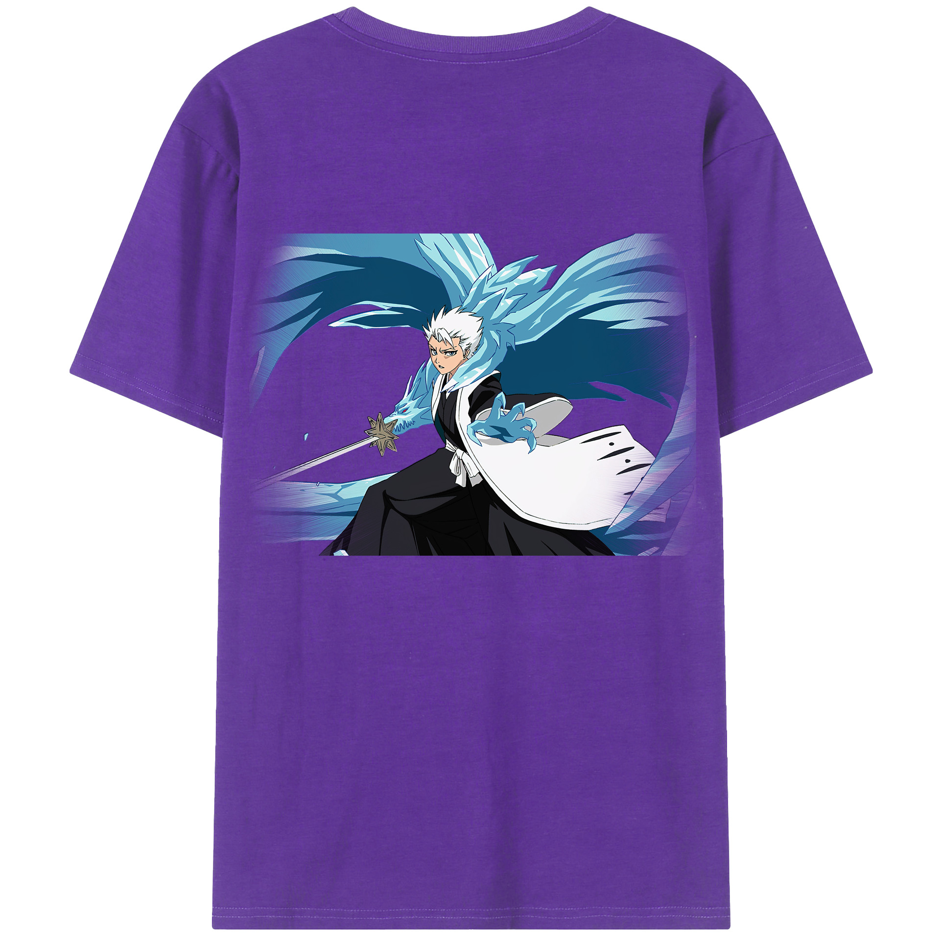 （画像用） ブリーチ 日番谷冬獅郎（ひつがや とうしろう） BLEACH Hitsugaya Toushirou 綿100％半袖Tシャツ（背面プリント）