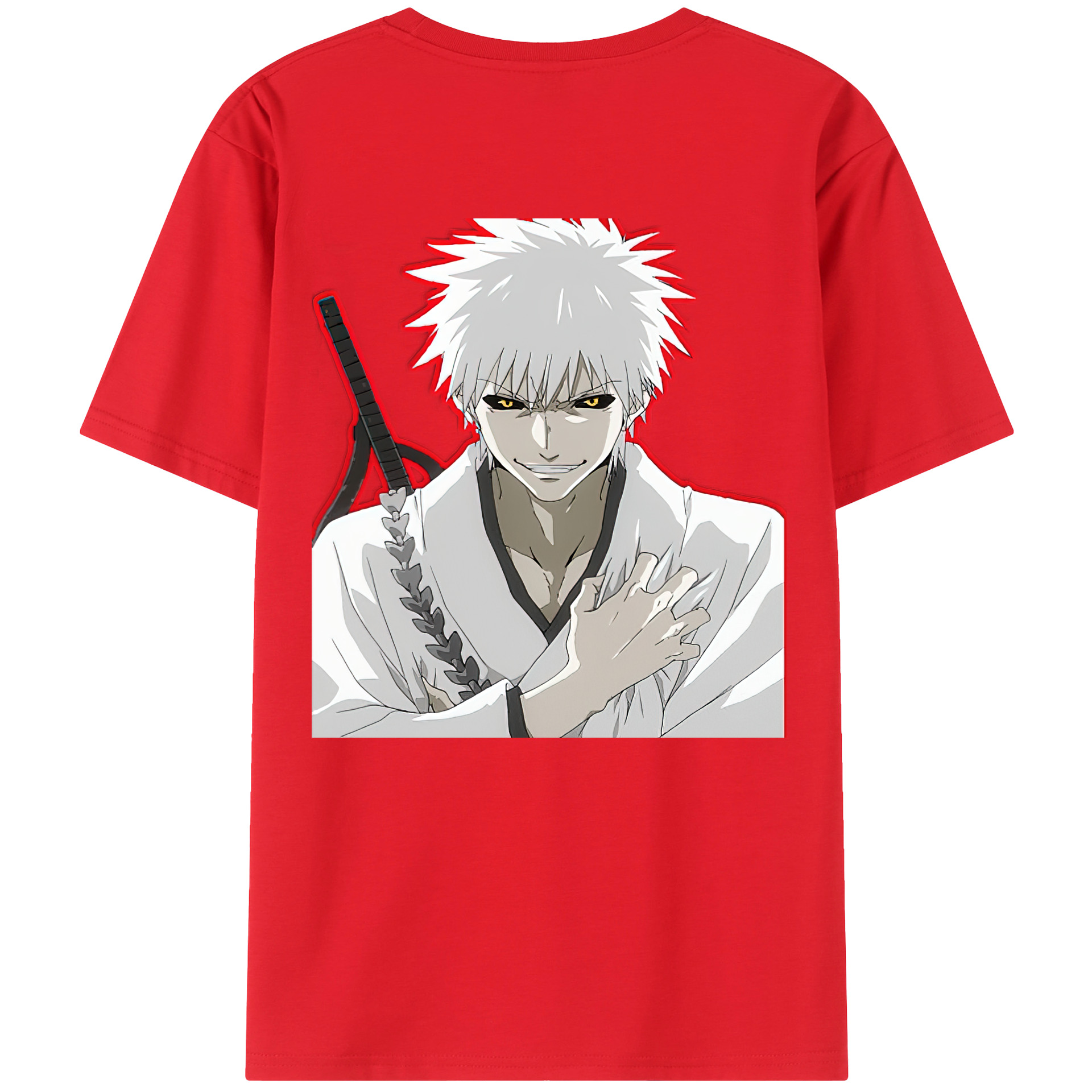 （画像用） ブリーチ 黒崎一護（くろさき いちご）BLEACH Kurosaki Ichigo 綿100％半袖Tシャツ（背面プリント）