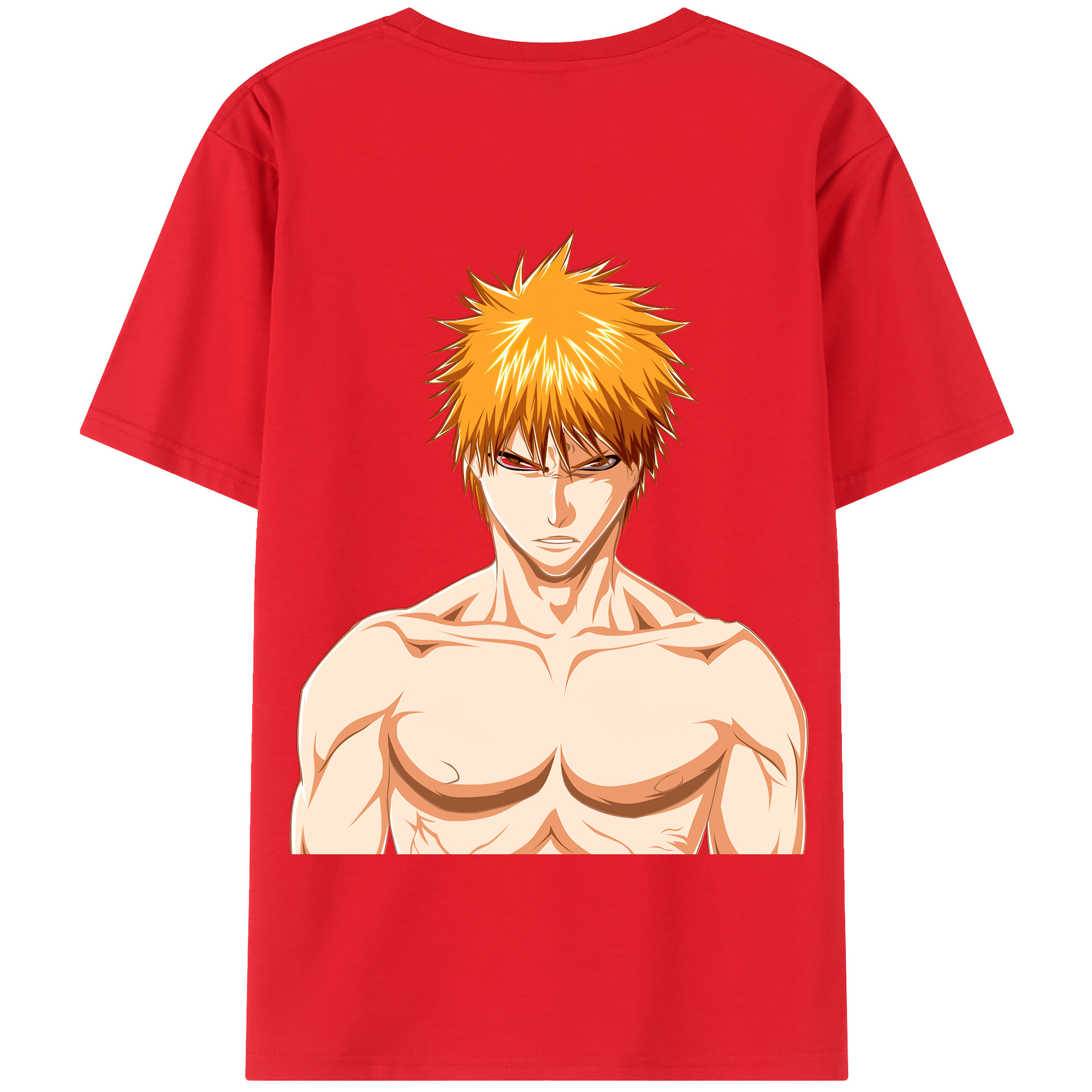 （画像用） ブリーチ 黒崎一護（くろさき いちご）BLEACH Kurosaki Ichigo 綿100％半袖Tシャツ（背面プリント）