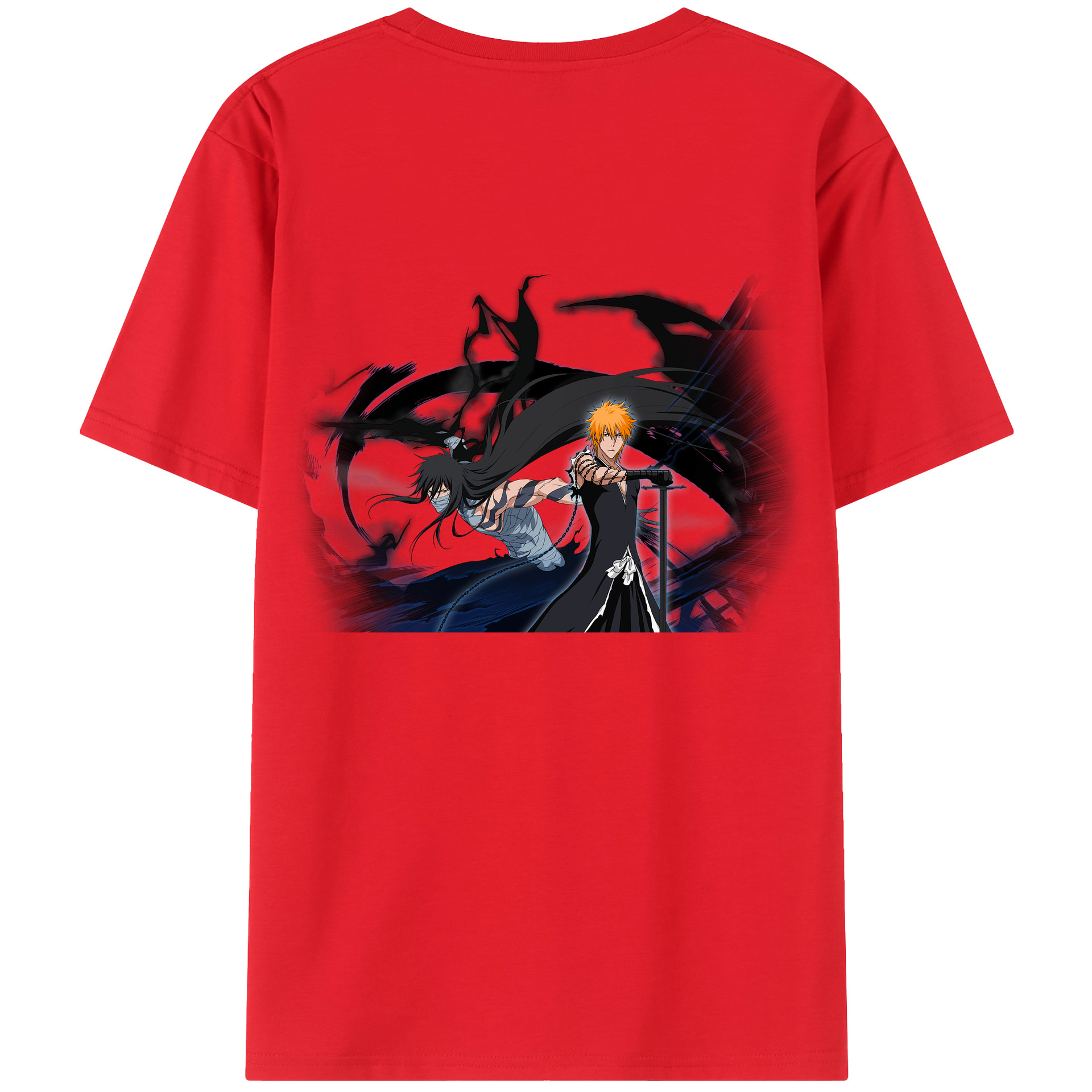 （画像用） ブリーチ 黒崎一護（くろさき いちご）BLEACH Kurosaki Ichigo 綿100％半袖Tシャツ（背面プリント）