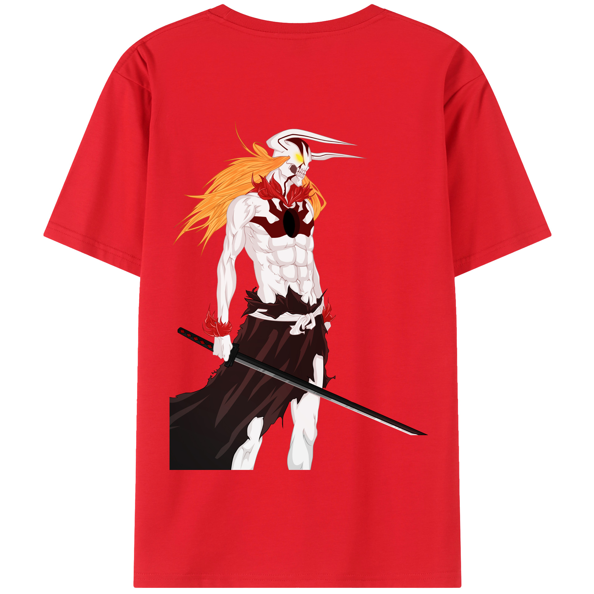 （画像用） ブリーチ 黒崎一護（くろさき いちご）BLEACH Kurosaki Ichigo 綿100％半袖Tシャツ（背面プリント）