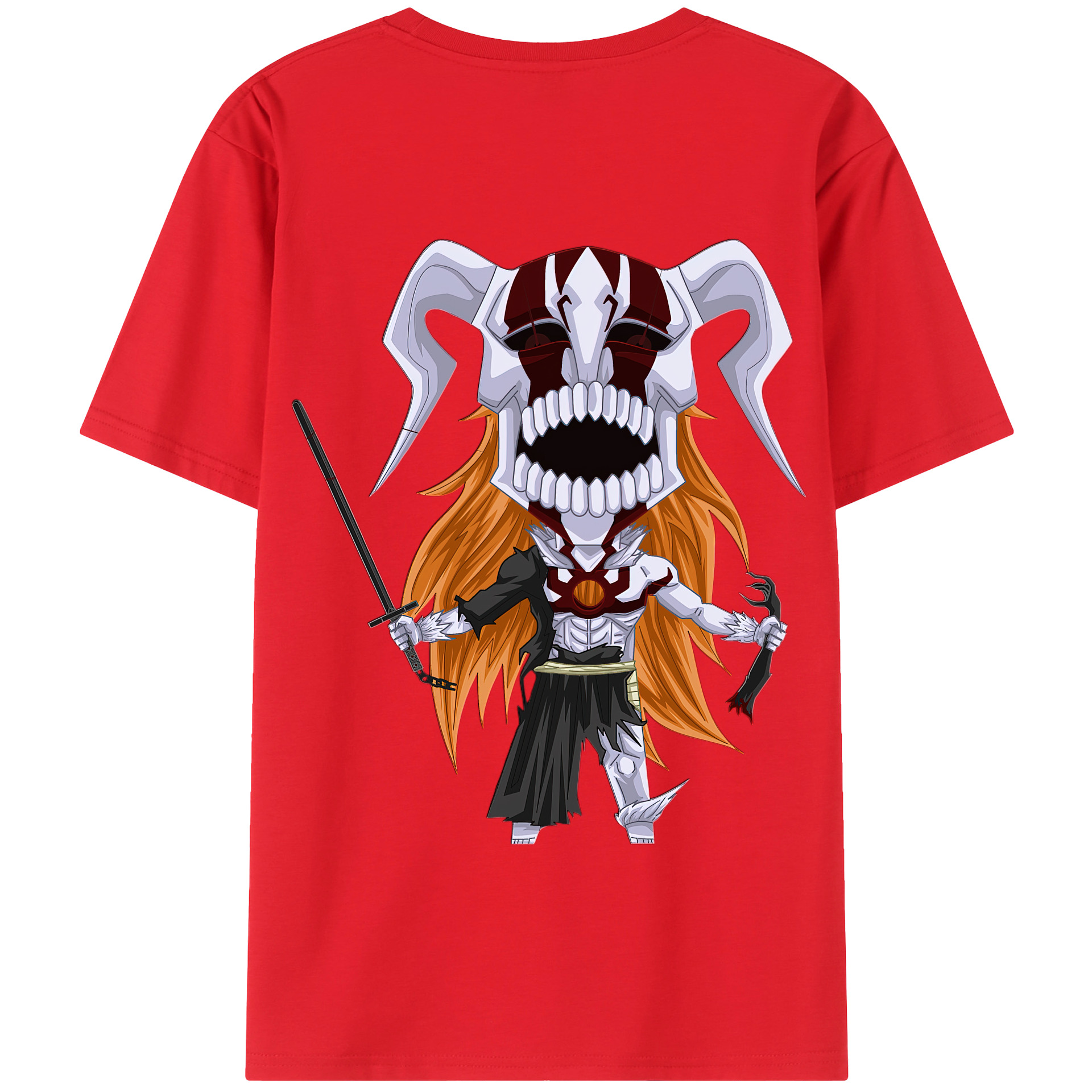 （画像用） ブリーチ 黒崎一護（くろさき いちご）BLEACH Kurosaki Ichigo 綿100％半袖Tシャツ（背面プリント）