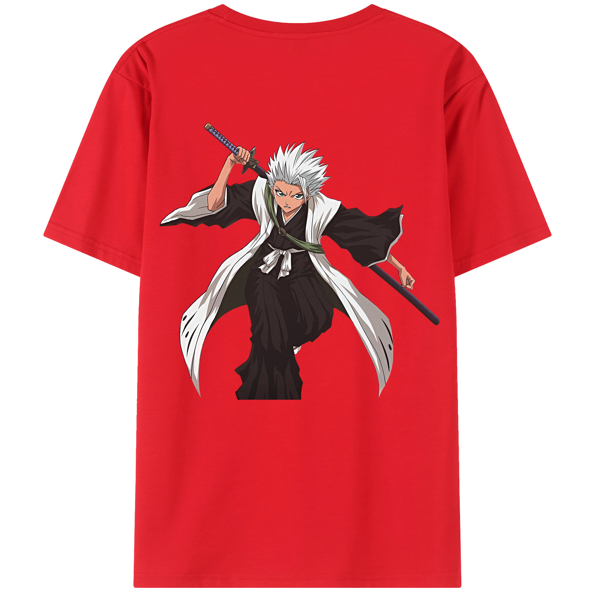 （画像用） ブリーチ 日番谷冬獅郎（ひつがや とうしろう） BLEACH Hitsugaya Toushirou 綿100％半袖Tシャツ（背面プリント）