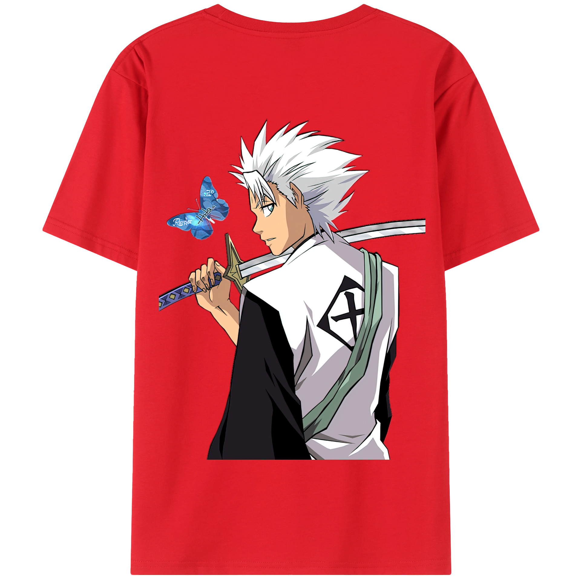 （画像用） ブリーチ 日番谷冬獅郎（ひつがや とうしろう） BLEACH Hitsugaya Toushirou 綿100％半袖Tシャツ（背面プリント）