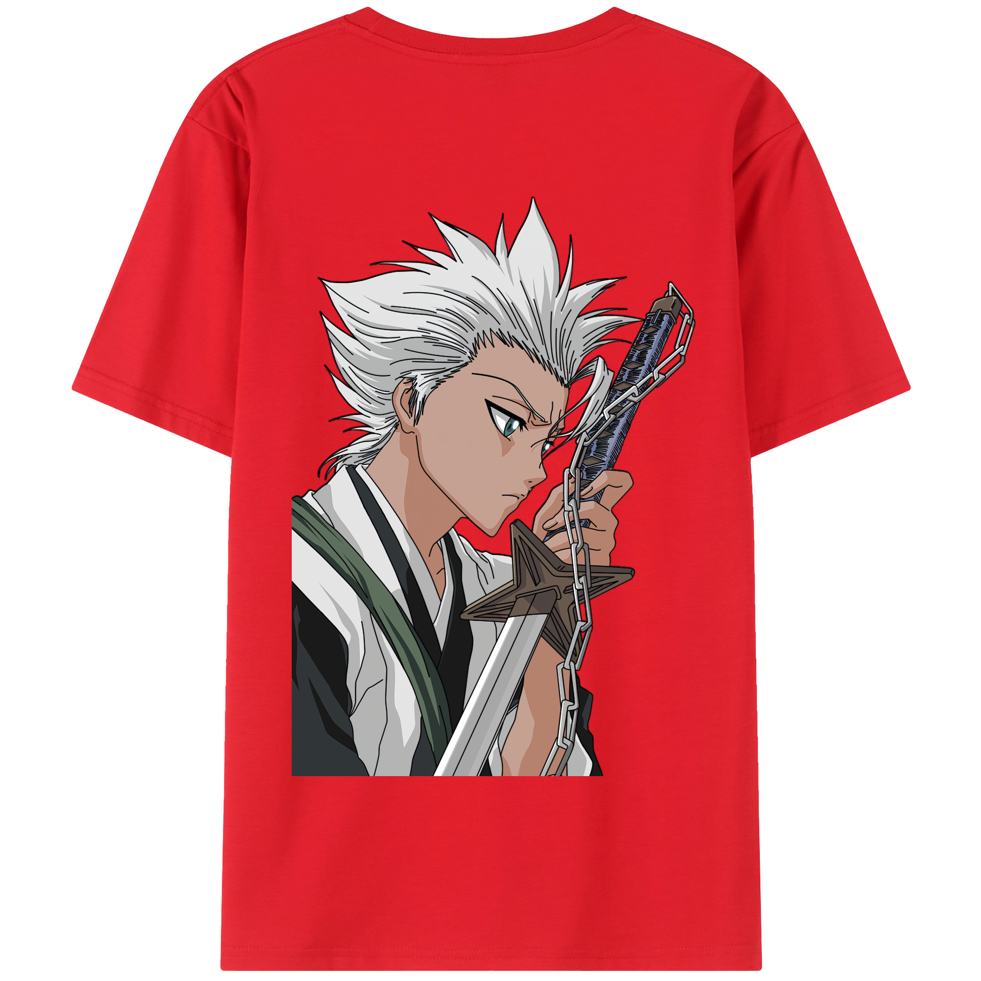 （画像用） ブリーチ 日番谷冬獅郎（ひつがや とうしろう） BLEACH Hitsugaya Toushirou 綿100％半袖Tシャツ（背面プリント）