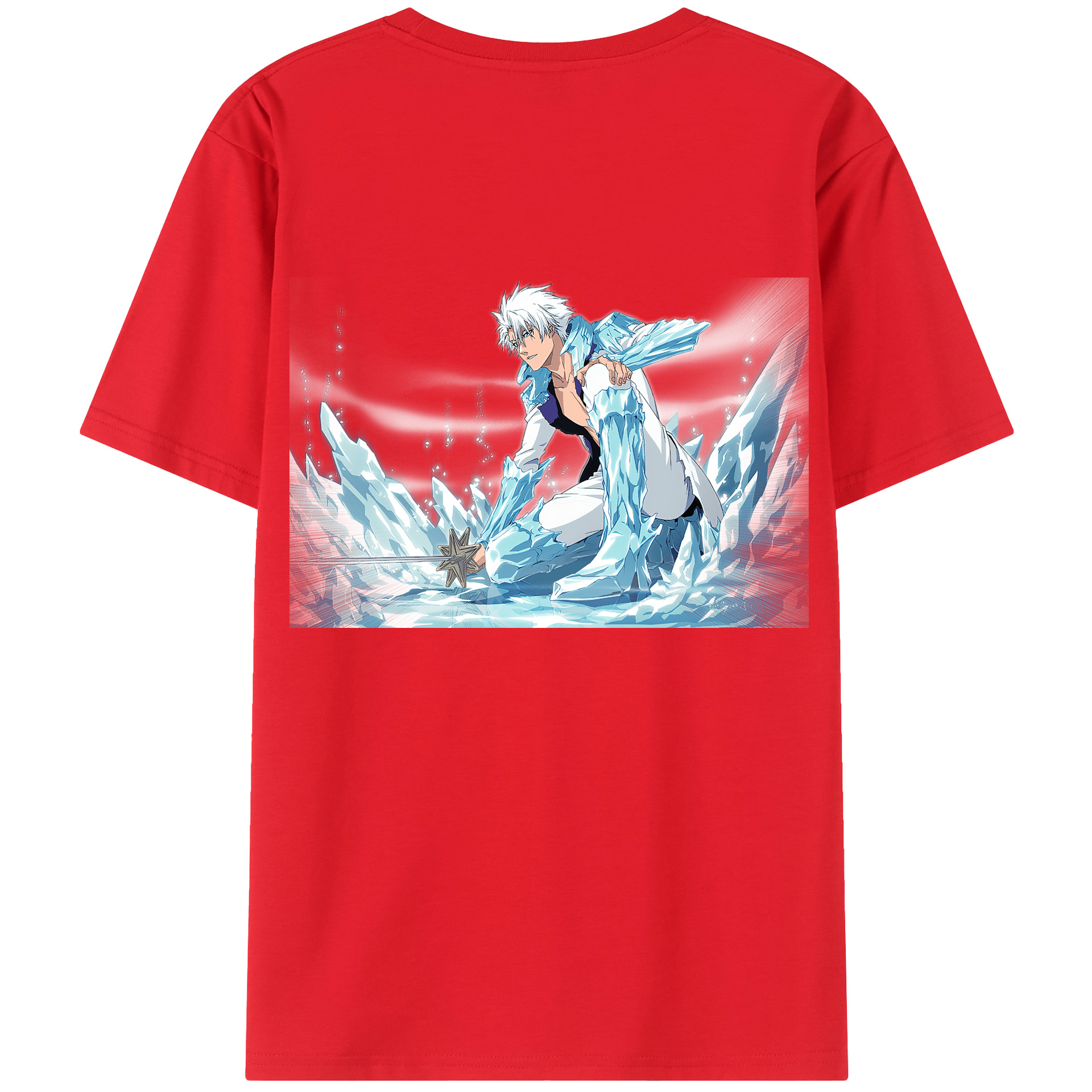 （画像用） ブリーチ 日番谷冬獅郎（ひつがや とうしろう） BLEACH Hitsugaya Toushirou 綿100％半袖Tシャツ（背面プリント）