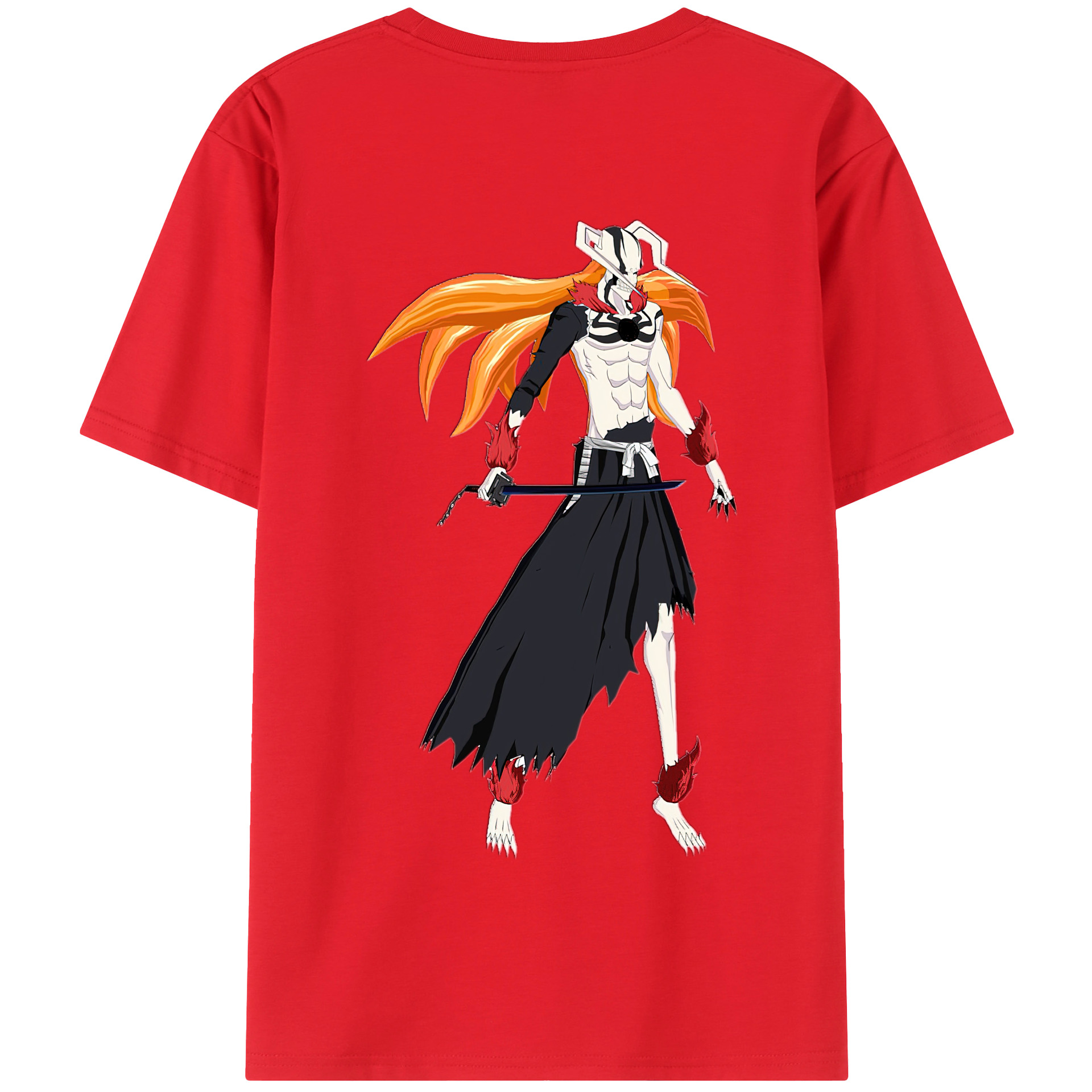 （画像用） ブリーチ 黒崎一護（くろさき いちご）BLEACH Kurosaki Ichigo 綿100％半袖Tシャツ（背面プリント）