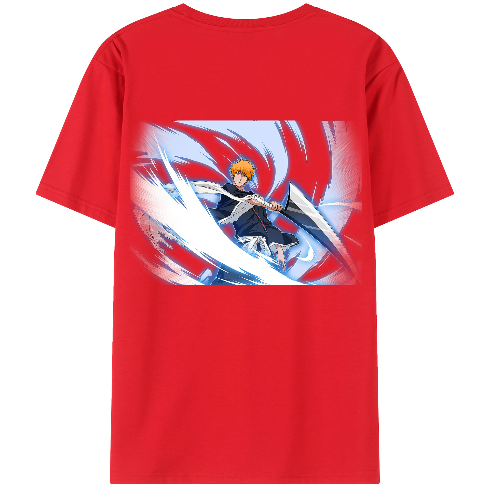 （画像用） ブリーチ 黒崎一護（くろさき いちご）BLEACH Kurosaki Ichigo 綿100％半袖Tシャツ（背面プリント）