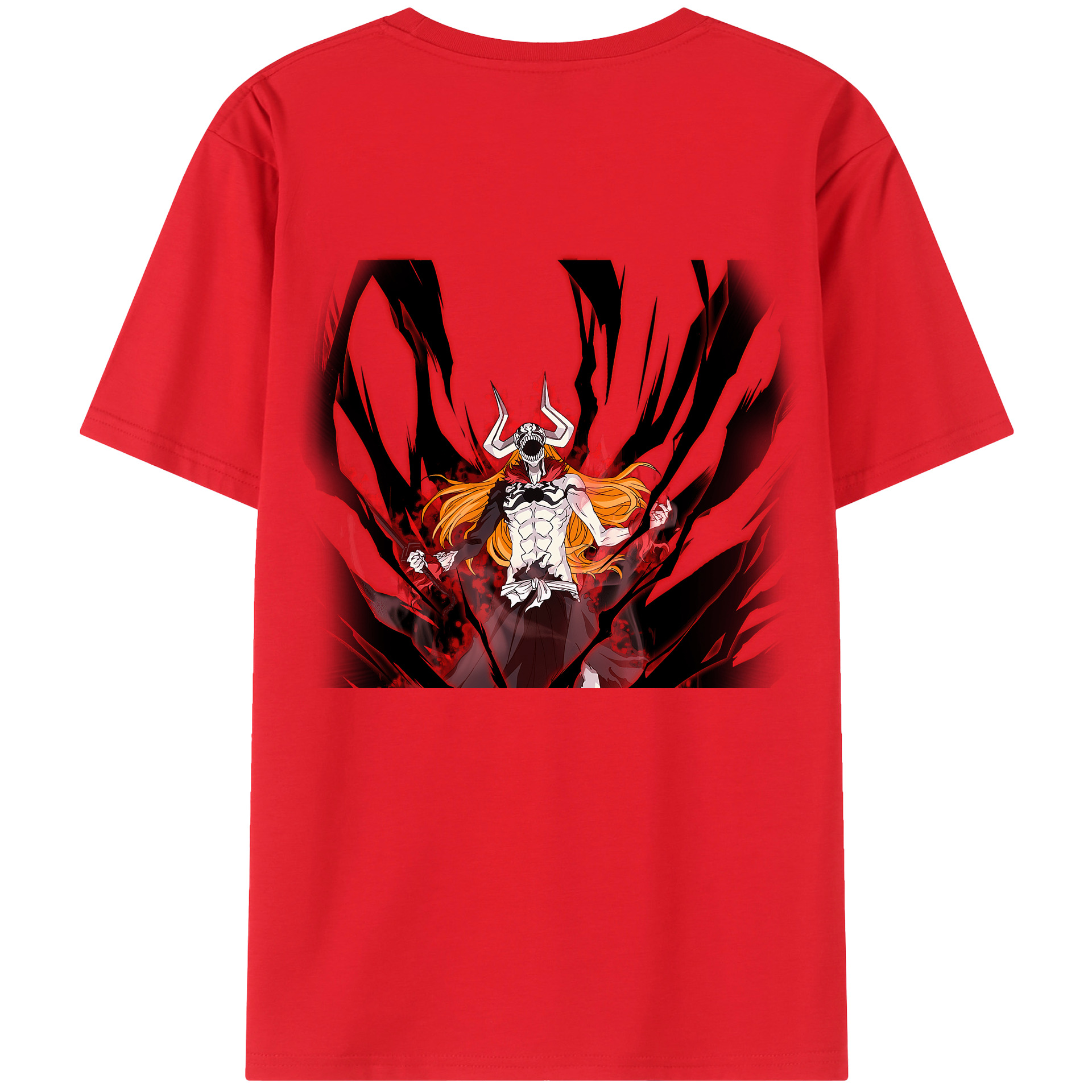 （画像用） ブリーチ 黒崎一護（くろさき いちご）BLEACH Kurosaki Ichigo 綿100％半袖Tシャツ（背面プリント）