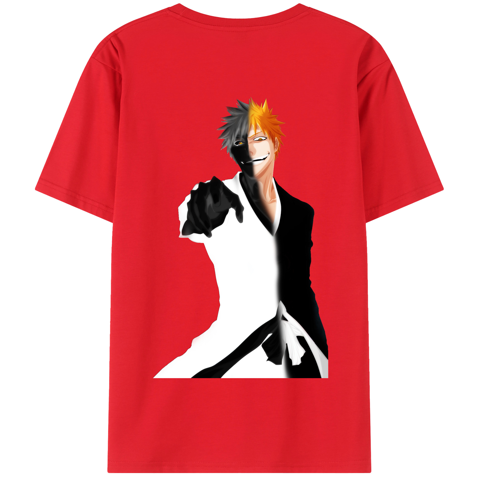 （画像用） ブリーチ 黒崎一護（くろさき いちご）BLEACH Kurosaki Ichigo 綿100％半袖Tシャツ（背面プリント）