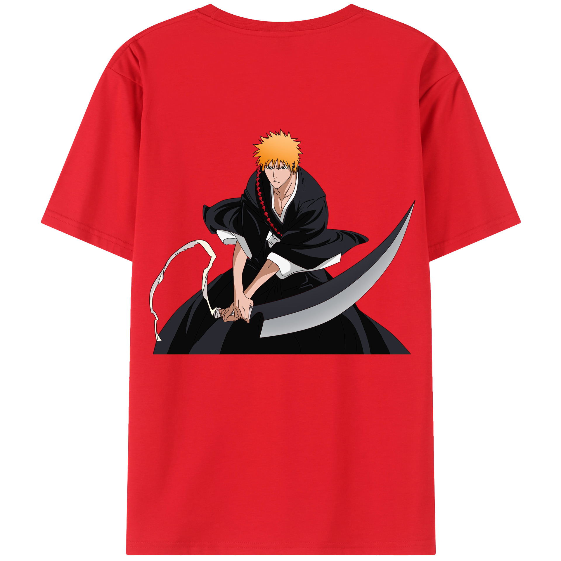 （画像用） ブリーチ 黒崎一護（くろさき いちご）BLEACH Kurosaki Ichigo 綿100％半袖Tシャツ（背面プリント）