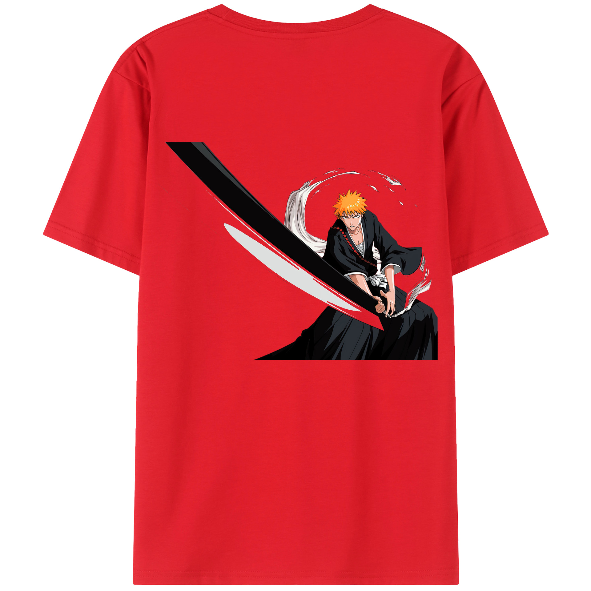 （画像用） ブリーチ 黒崎一護（くろさき いちご）BLEACH Kurosaki Ichigo 綿100％半袖Tシャツ（背面プリント）