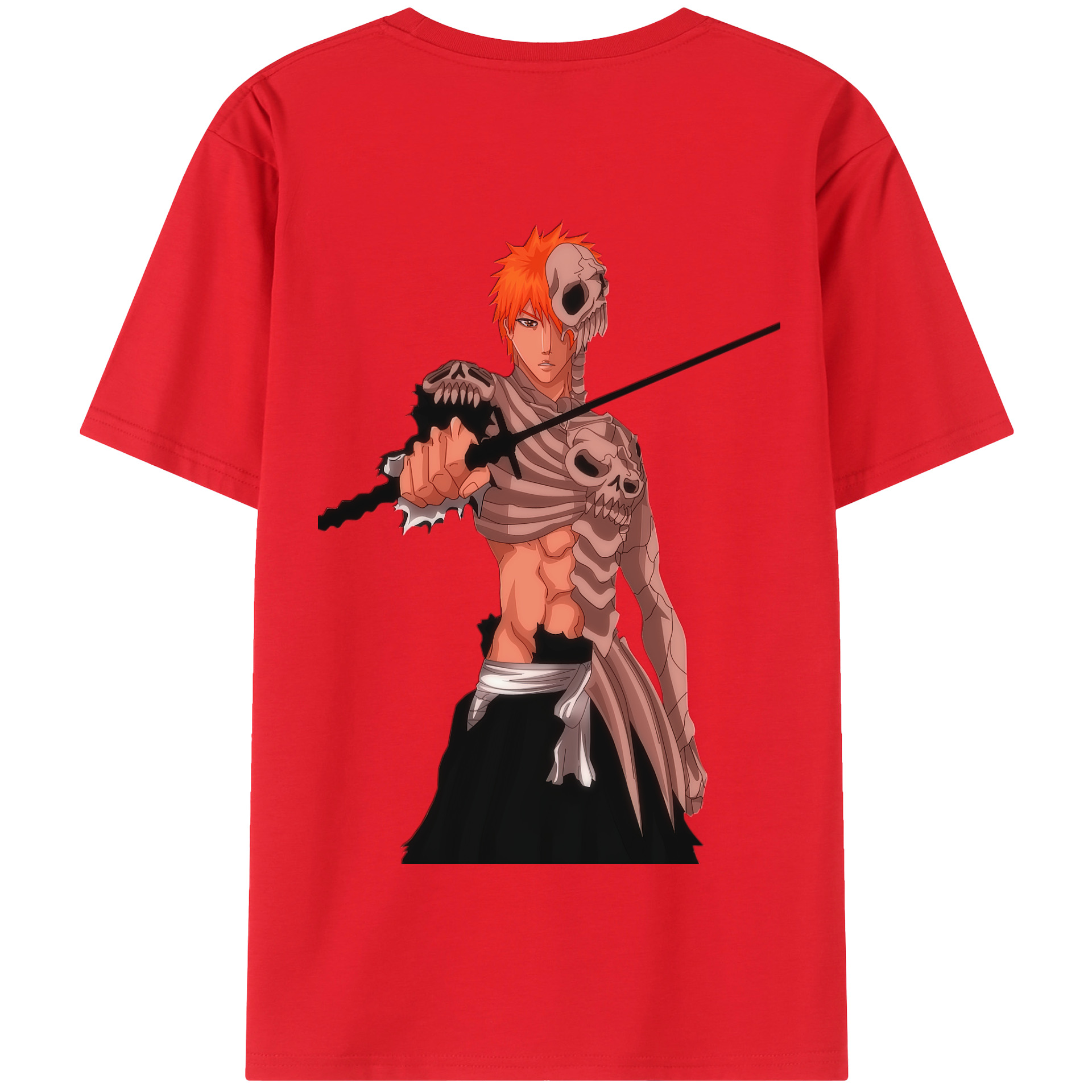 （画像用） ブリーチ 黒崎一護（くろさき いちご）BLEACH Kurosaki Ichigo 綿100％半袖Tシャツ（背面プリント）