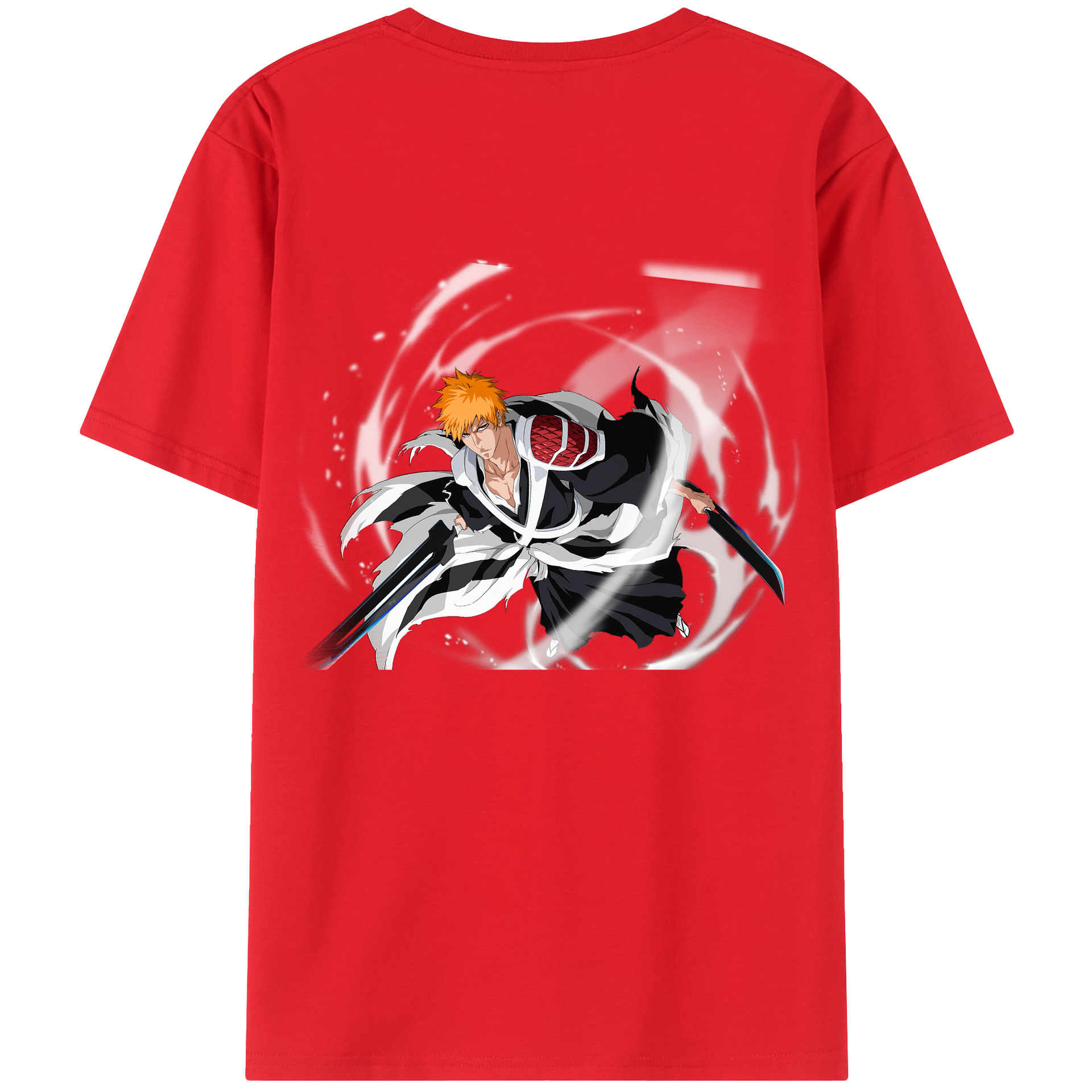 （画像用） ブリーチ 黒崎一護（くろさき いちご）BLEACH Kurosaki Ichigo 綿100％半袖Tシャツ（背面プリント）